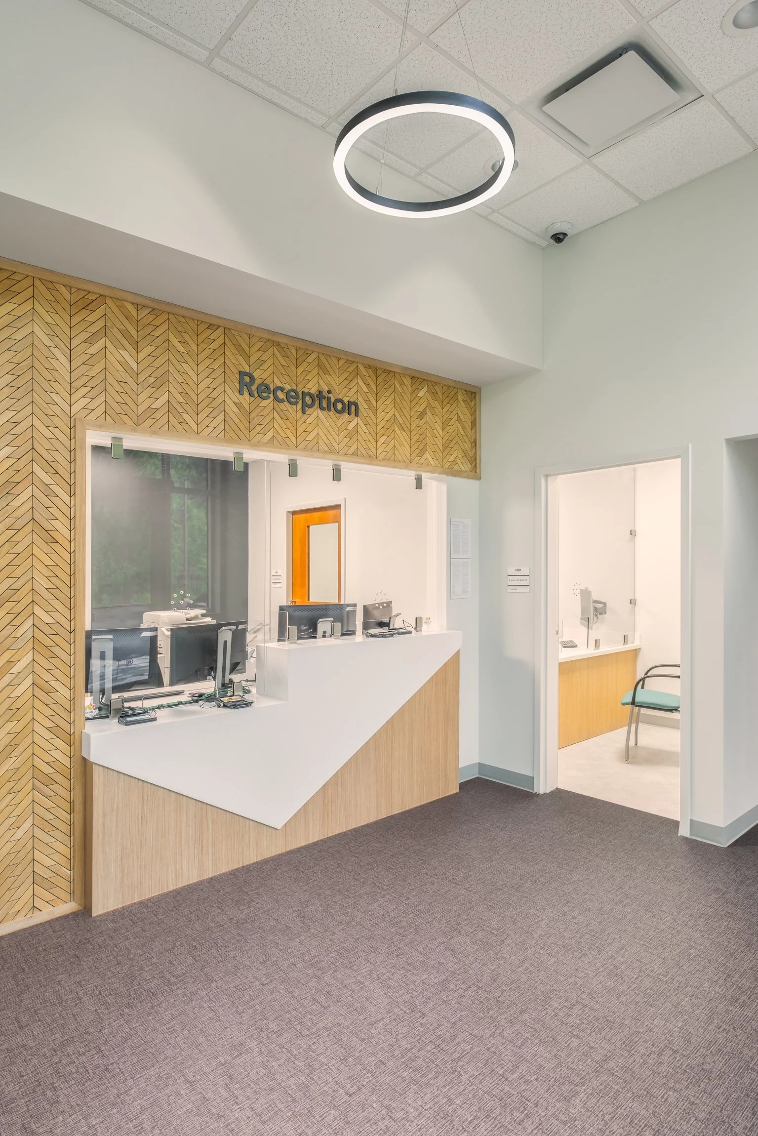 Atrium Health Clinic in Charlotte, NC – architectural photography by Lange Photo Studio featuring design by Neighboring Concepts