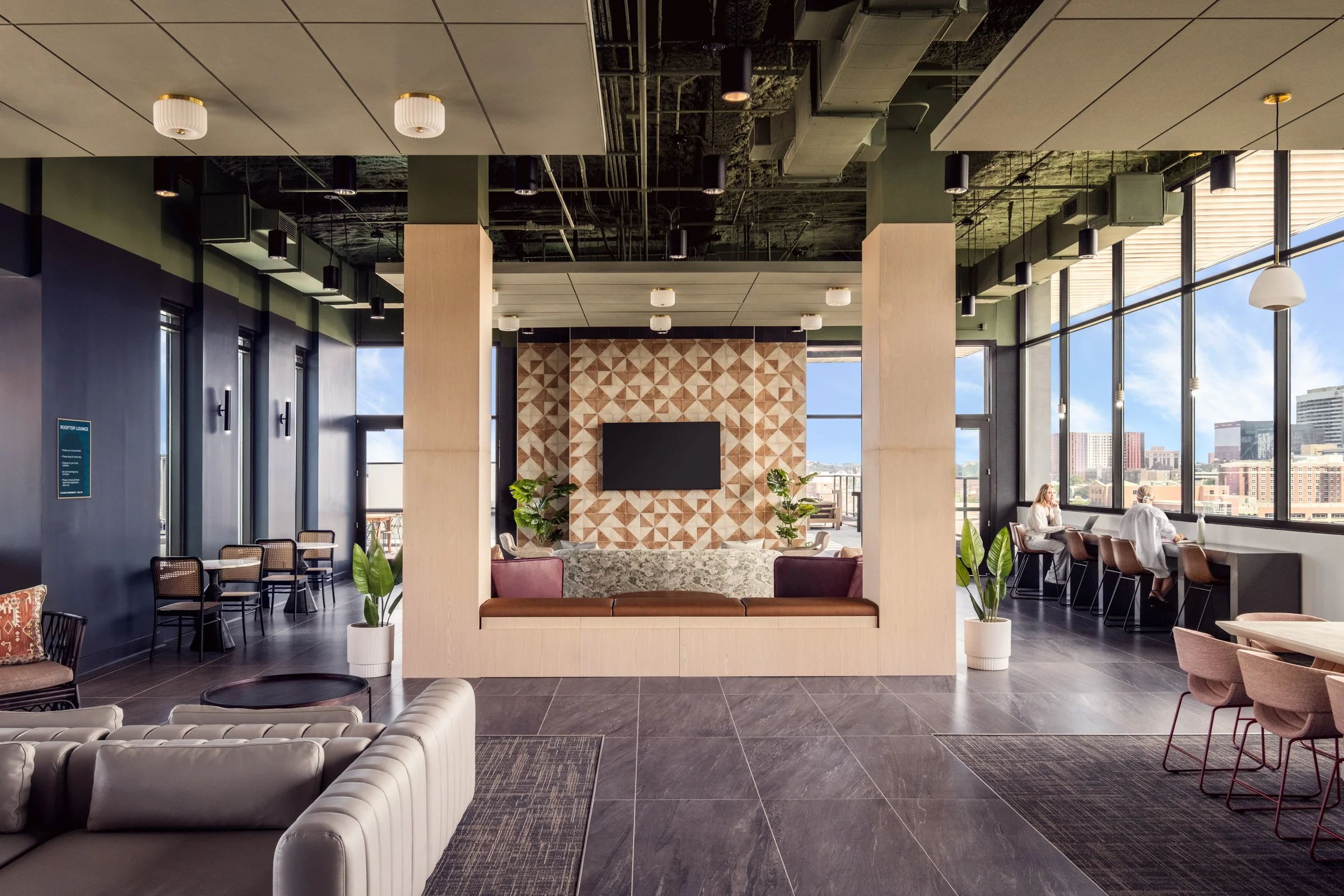 Architectural and lifestyle photography by Paul Lange of Lange Photo Studio, showcasing Gateway 737, a 940-bed student housing community near the University of South Carolina. The series captures the building's modern design, vibrant communal spaces,