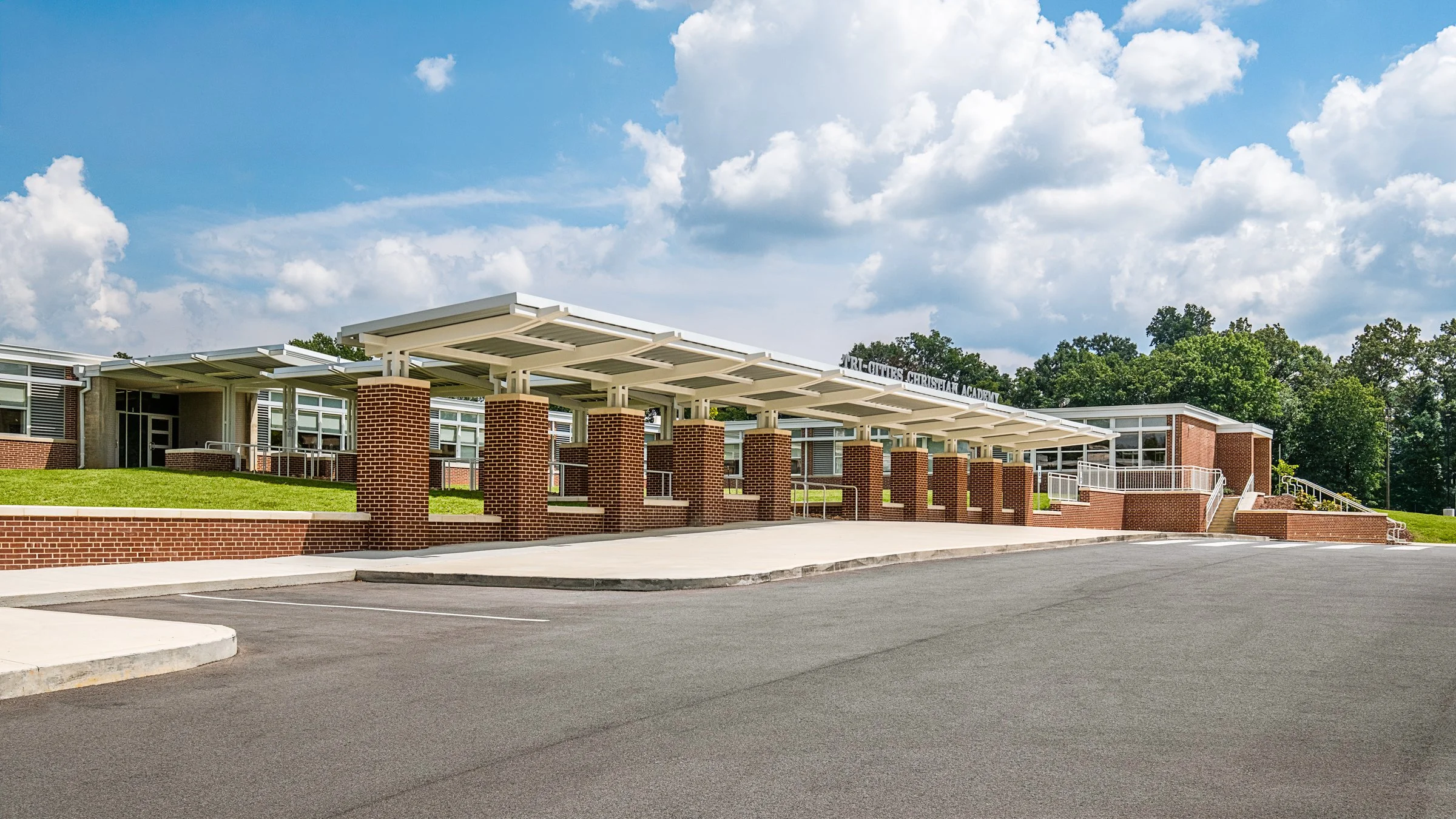 Interior view at Tri-cities Christian academy, highlighting [space/design feature] and the renovated student living environment. Completed by Johnson Architectue and photographed by Lange Photo Studio. 