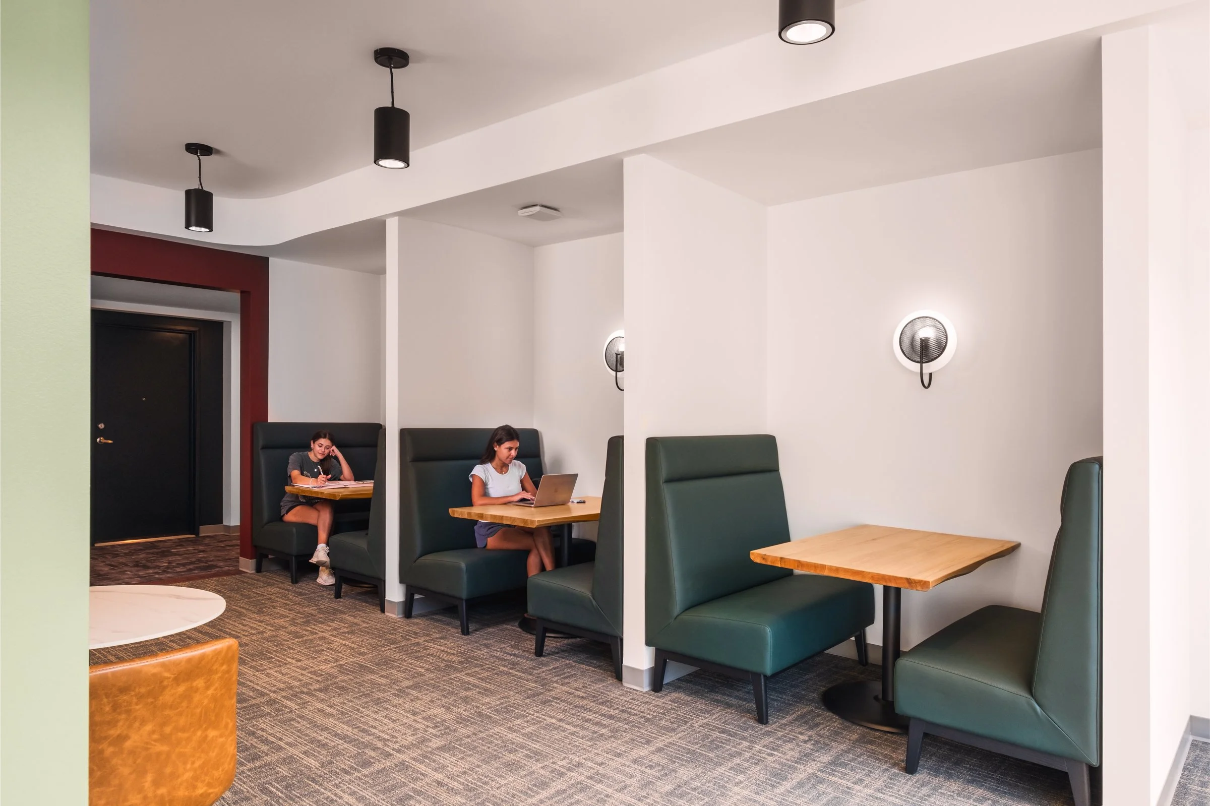 Architectural and lifestyle photography by Paul Lange of Lange Photo Studio, showcasing Gateway 737, a 940-bed student housing community near the University of South Carolina. The series captures the building's modern design, vibrant communal spaces,