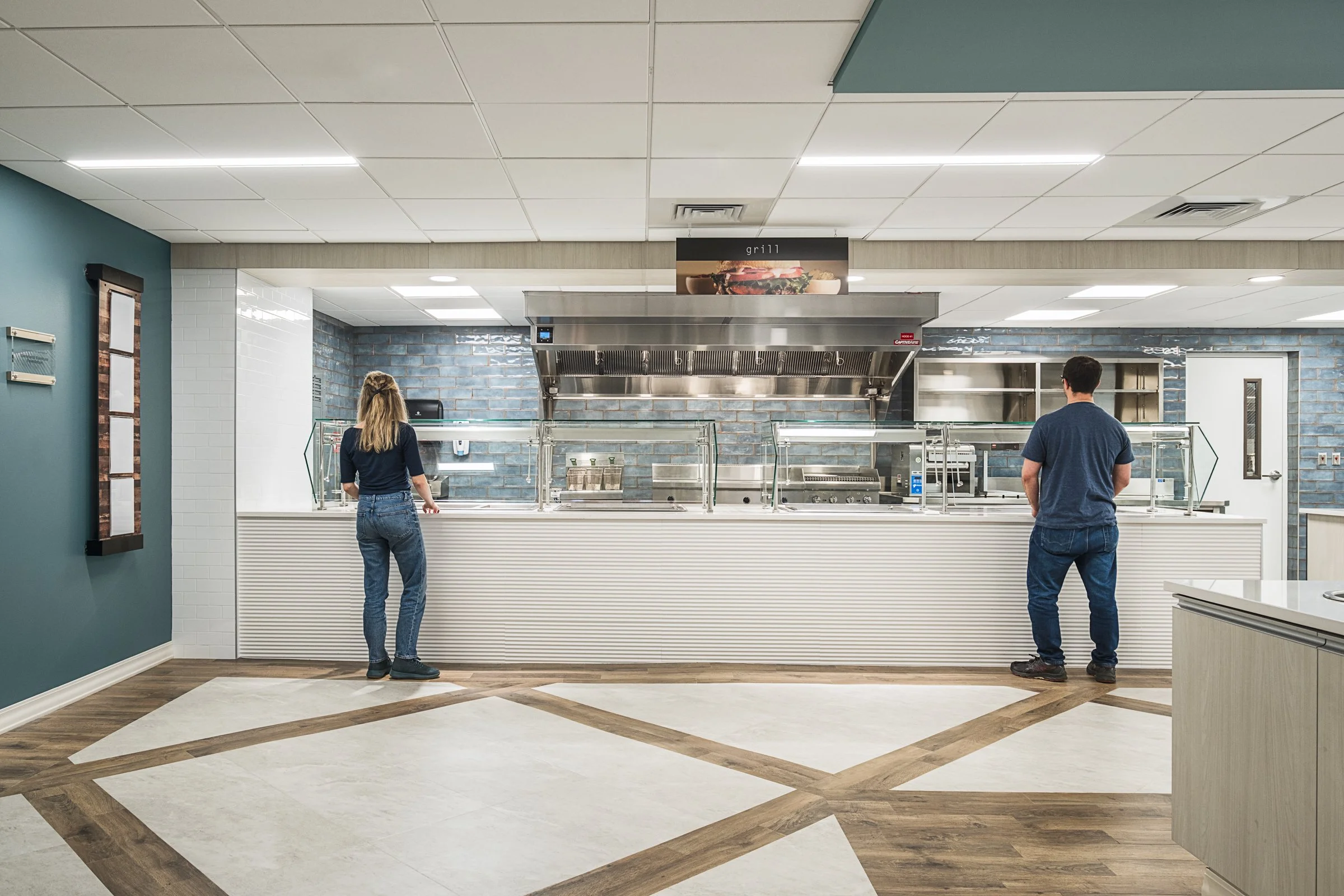 Interior view at UNC Health Caldwell, highlighting modern design, function, and staff dining area.