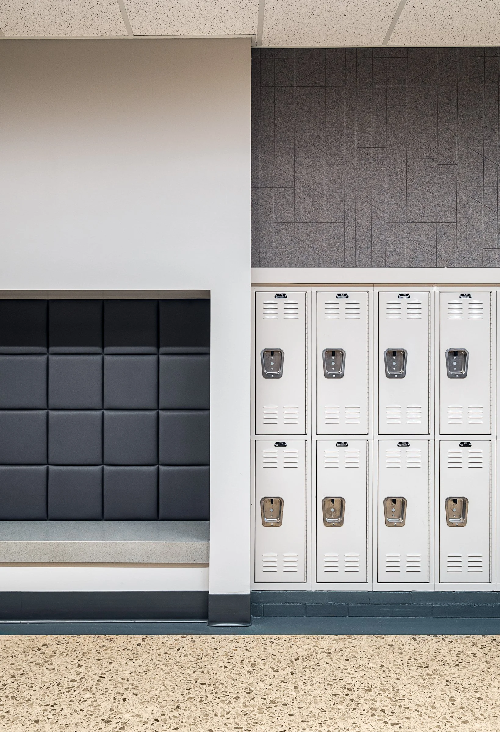 Interior view at Tri-cities Christian academy, highlighting [space/design feature] and the renovated student living environment. Completed by Johnson Architectue and photographed by Lange Photo Studio. 