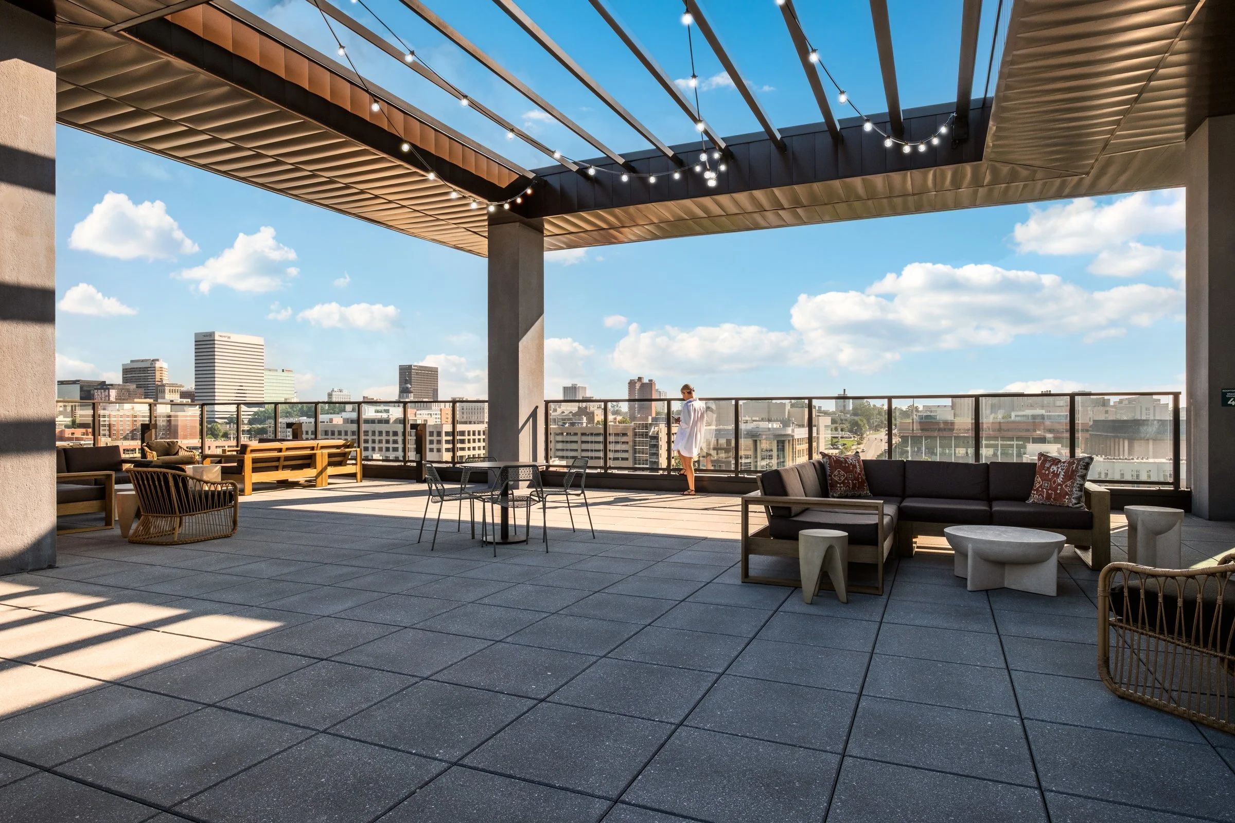 Architectural and lifestyle photography by Paul Lange of Lange Photo Studio, showcasing Gateway 737, a 940-bed student housing community near the University of South Carolina. The series captures the building's modern design, vibrant communal spaces,