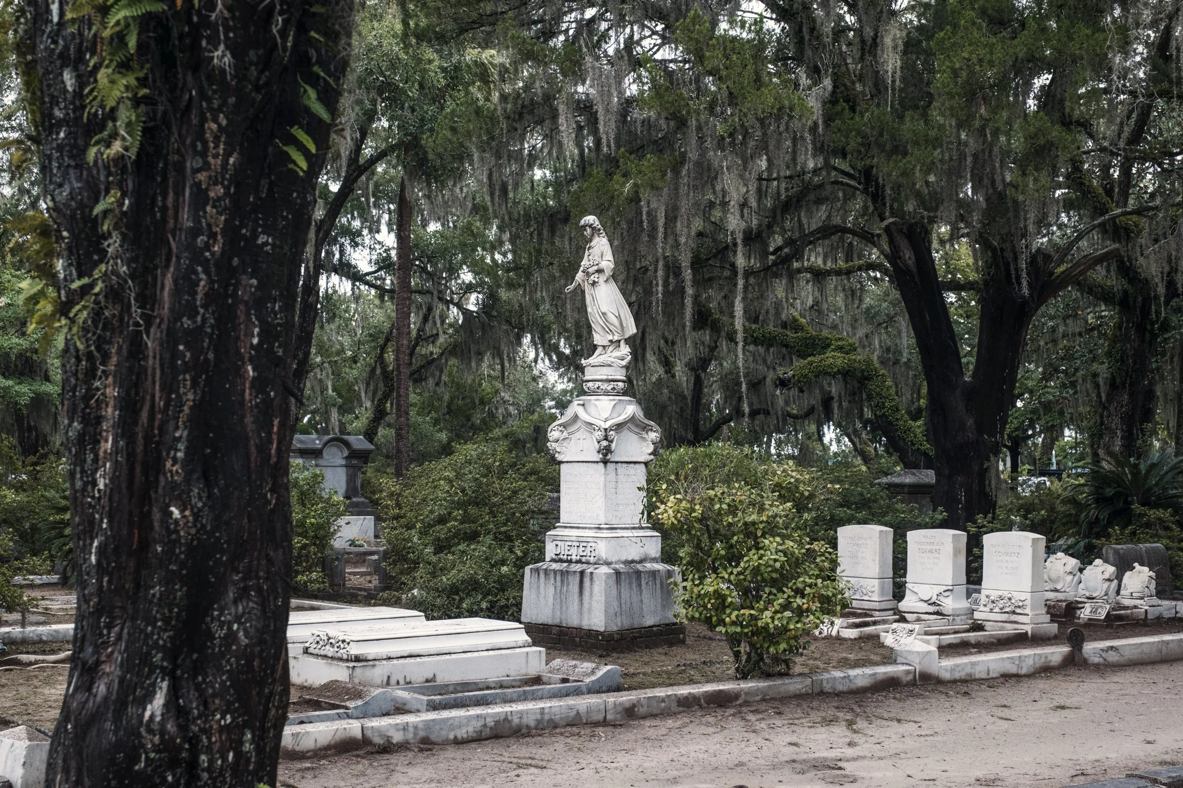 Colonial Park Cemetery, Laurel Grove Cemetery, Bonaventure Cemetery, gravestones, statues, Intimate Moments Within Savannah's Historic Cemeteries
