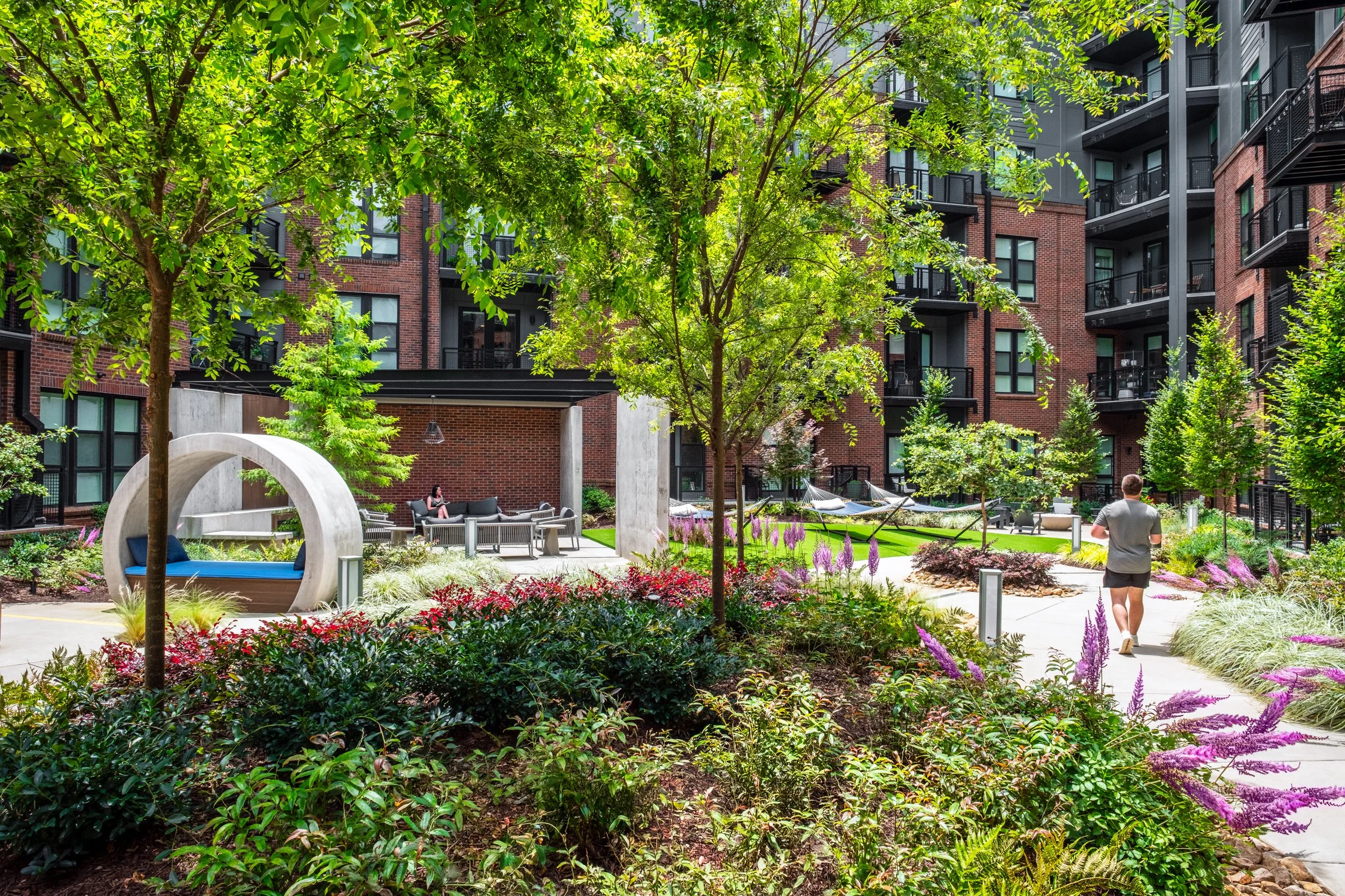 Architectural and landscape photography of Camden NODA highlighting exterior design and functional spaces.