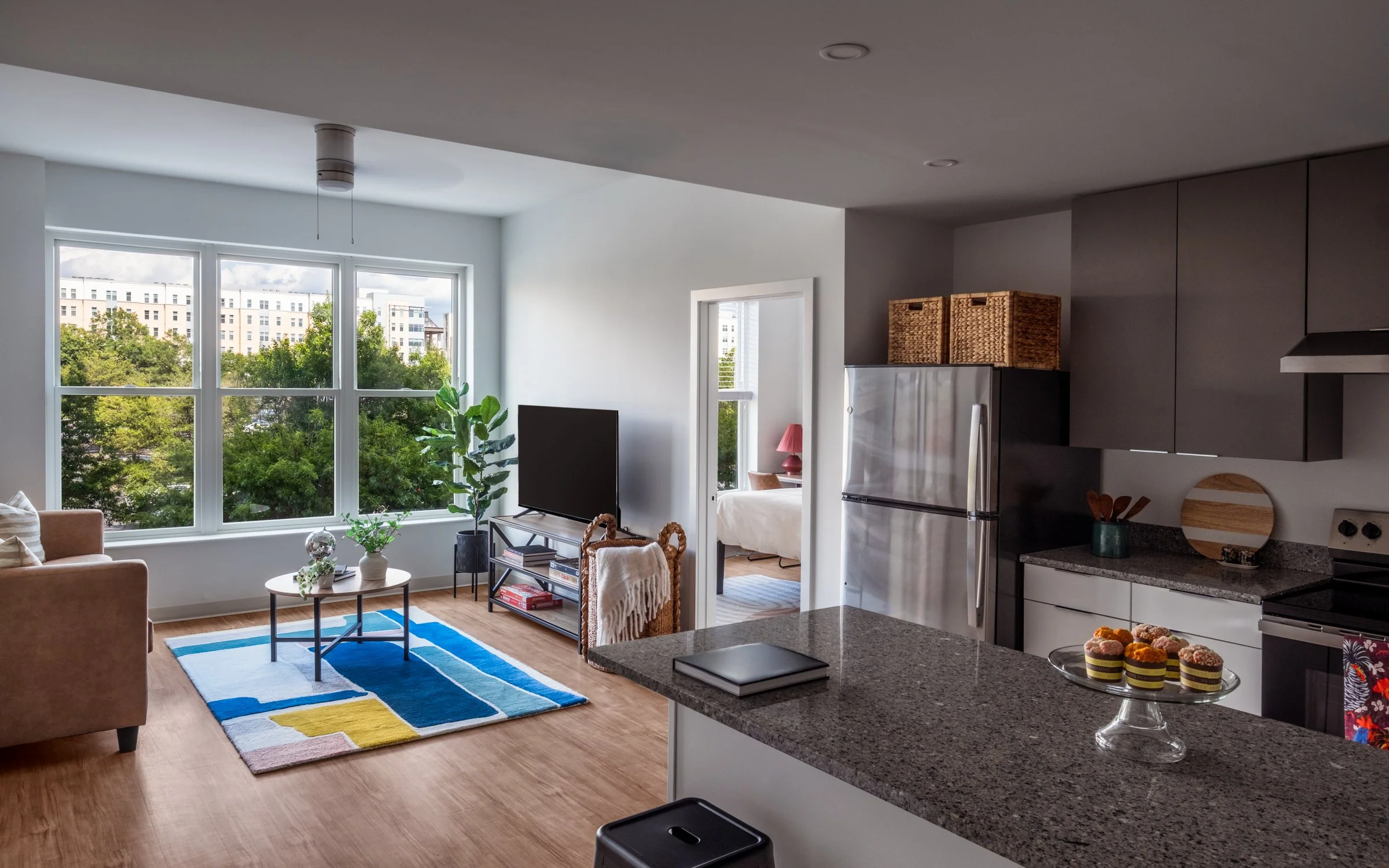 Architectural and lifestyle photography by Paul Lange of Lange Photo Studio, showcasing Gateway 737, a 940-bed student housing community near the University of South Carolina. The series captures the building's modern design, vibrant communal spaces,