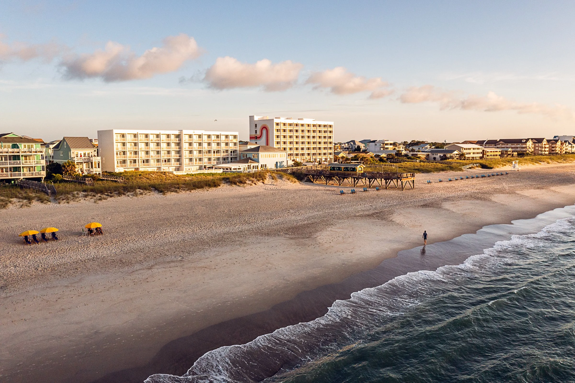Golden Sands Resort, Carolina Beach, drone, daytime, photographed by Lange Photo Studio. 