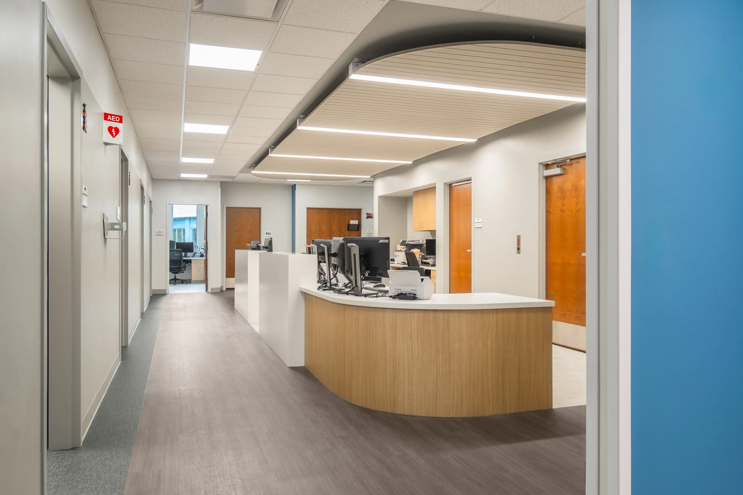 Atrium Health Clinic in Charlotte, NC – architectural photography by Lange Photo Studio featuring design by Neighboring Concepts
