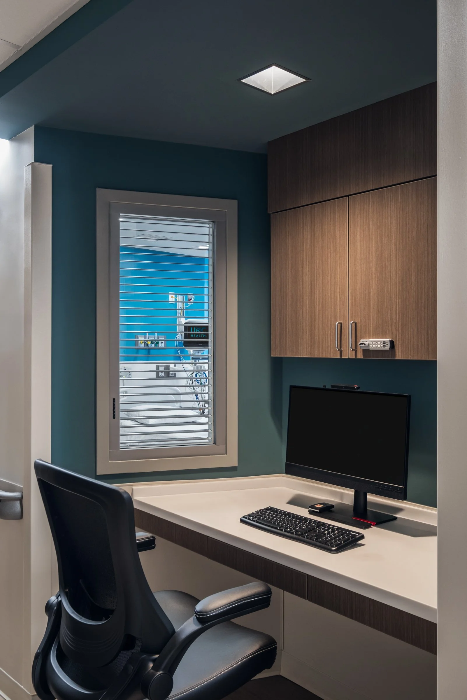 Sustainable design element at Wayne Healthcare UNC, showcasing eco-friendly materials and energy-efficient features.