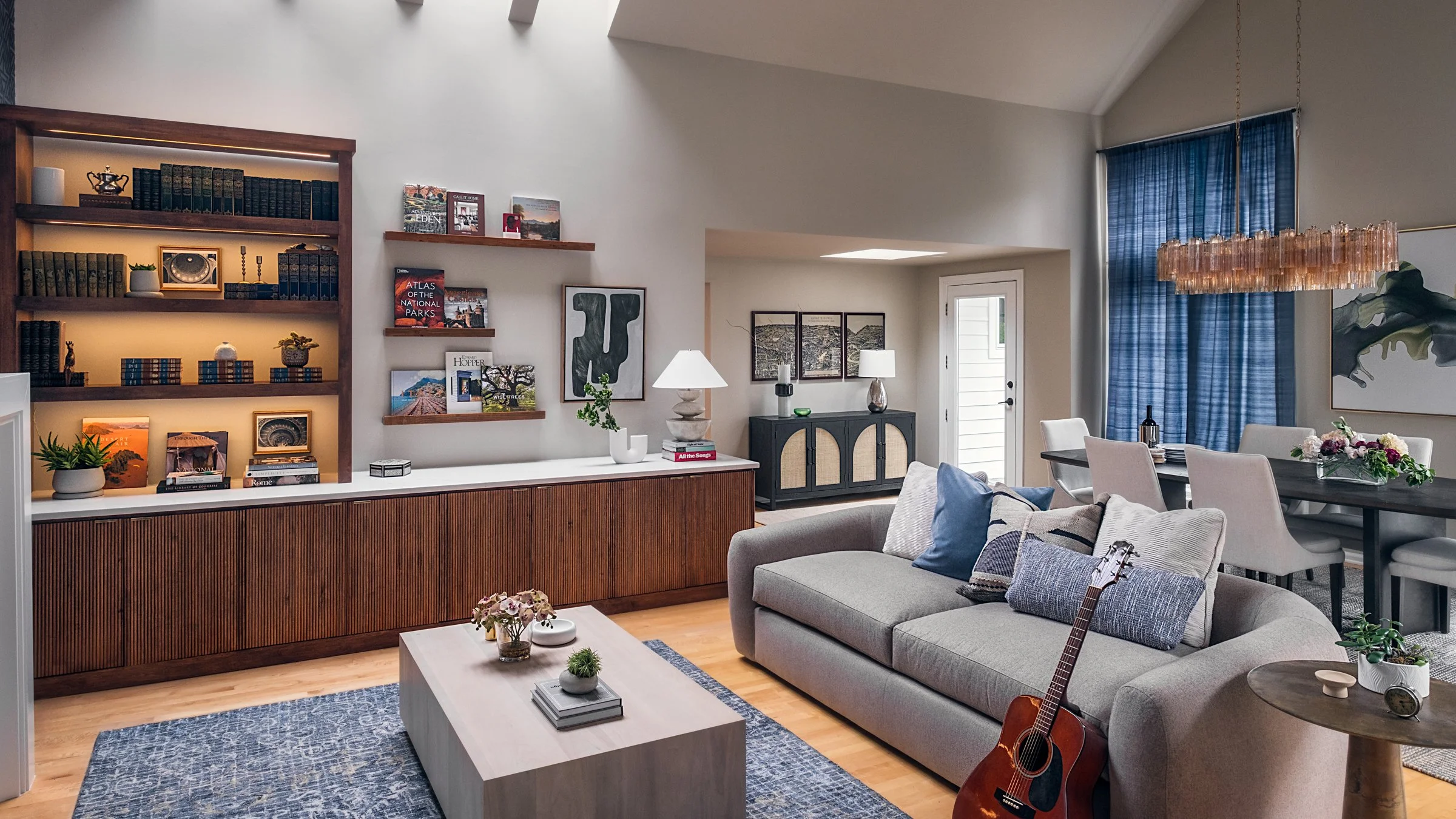 Architectural photography of TK Design Group, showcasing interior design, wall paper, and unique decor. 