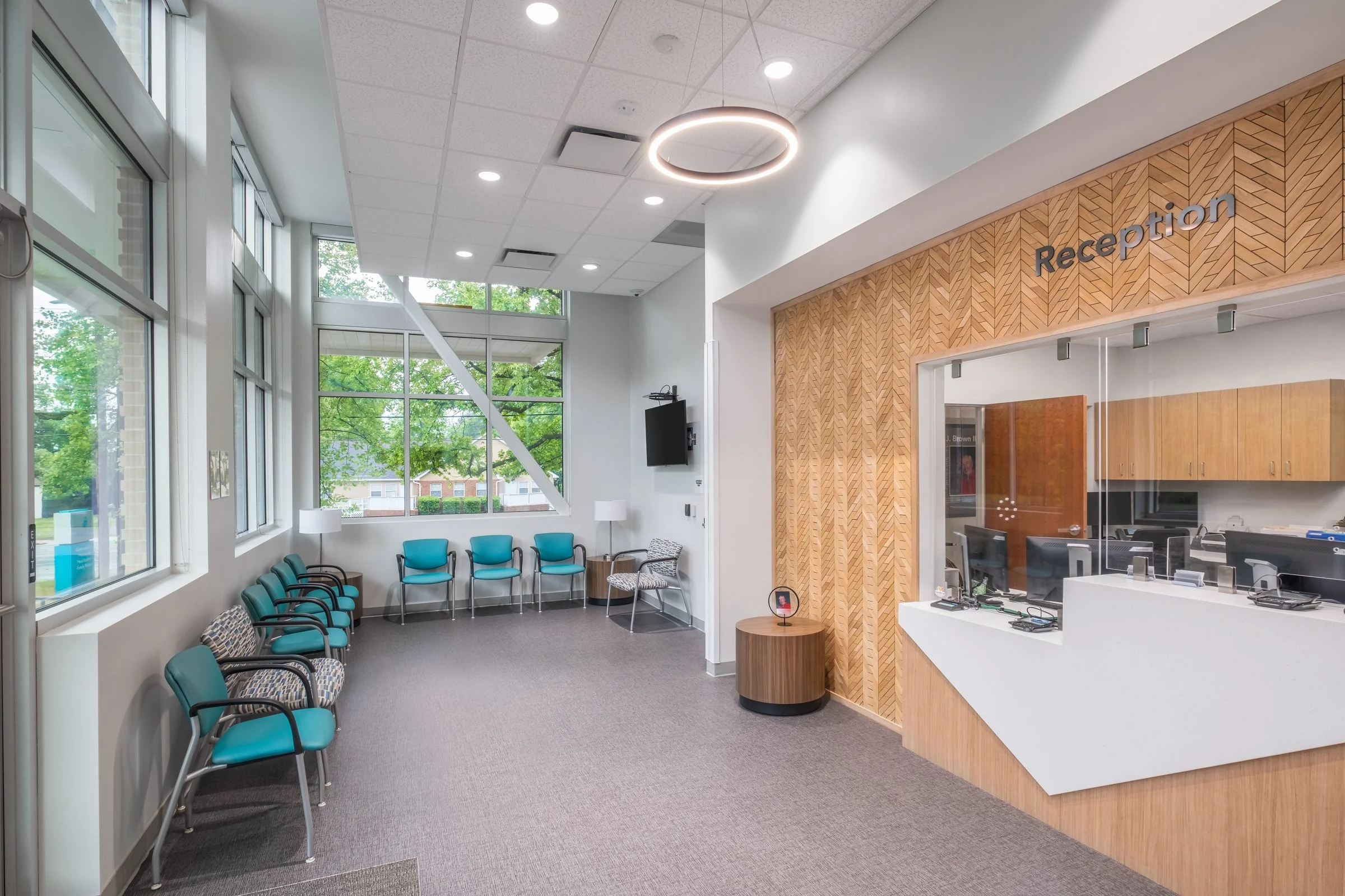 Atrium Health Clinic in Charlotte, NC – architectural photography by Lange Photo Studio featuring design by Neighboring Concepts
