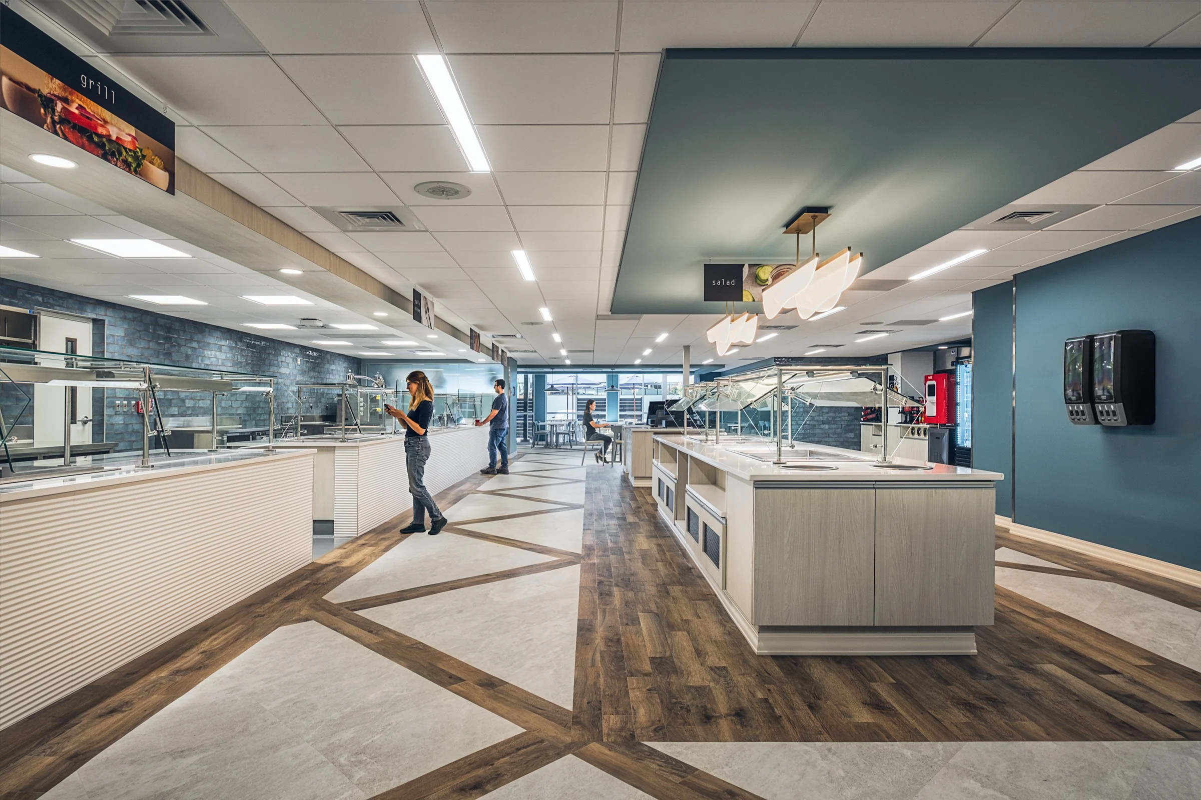 Interior view at UNC Health Caldwell, highlighting modern design, function, and staff dining area.