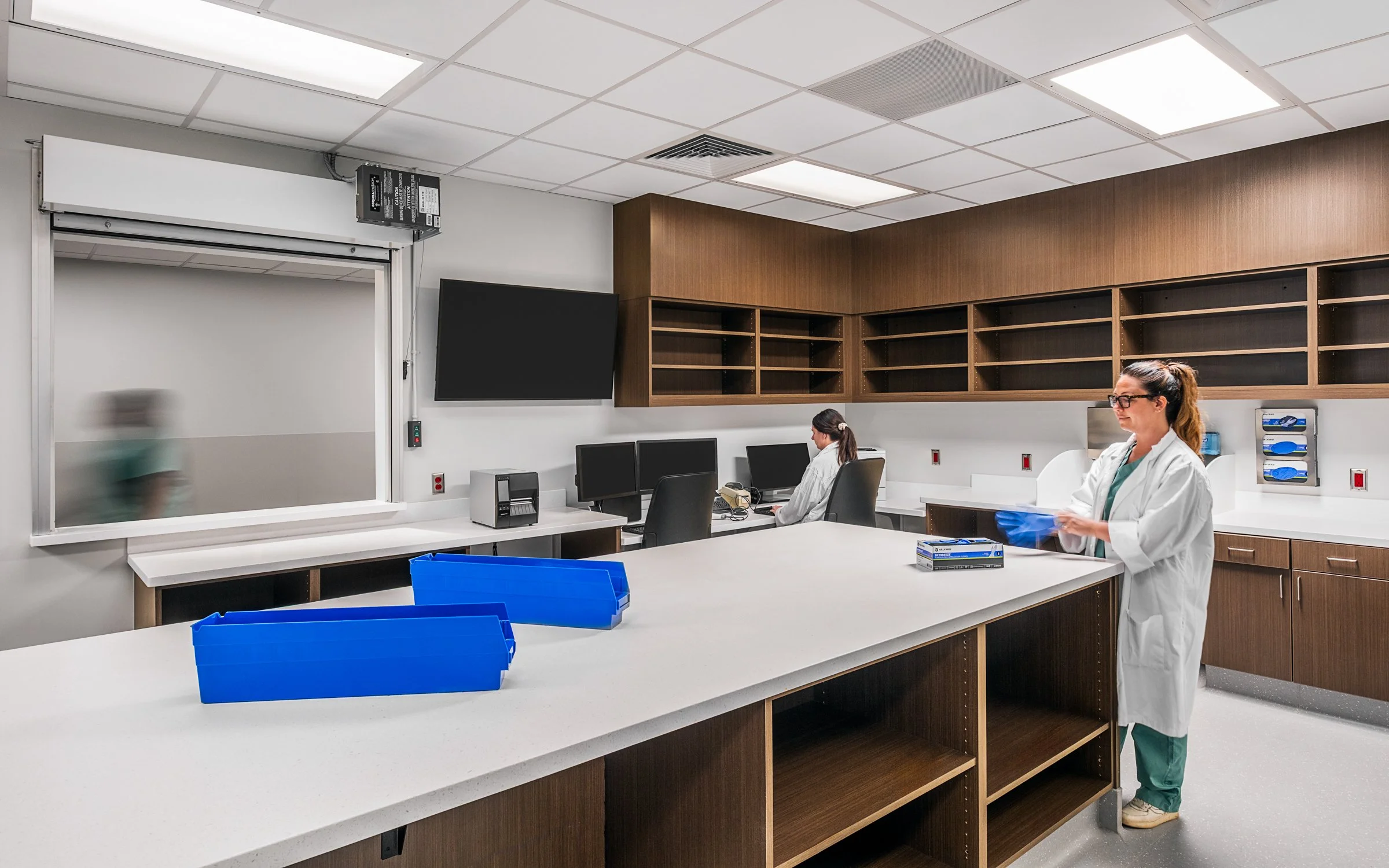 Interior view at Atrium Health Wake Forest, highlighting modern design, function and patient comfort.