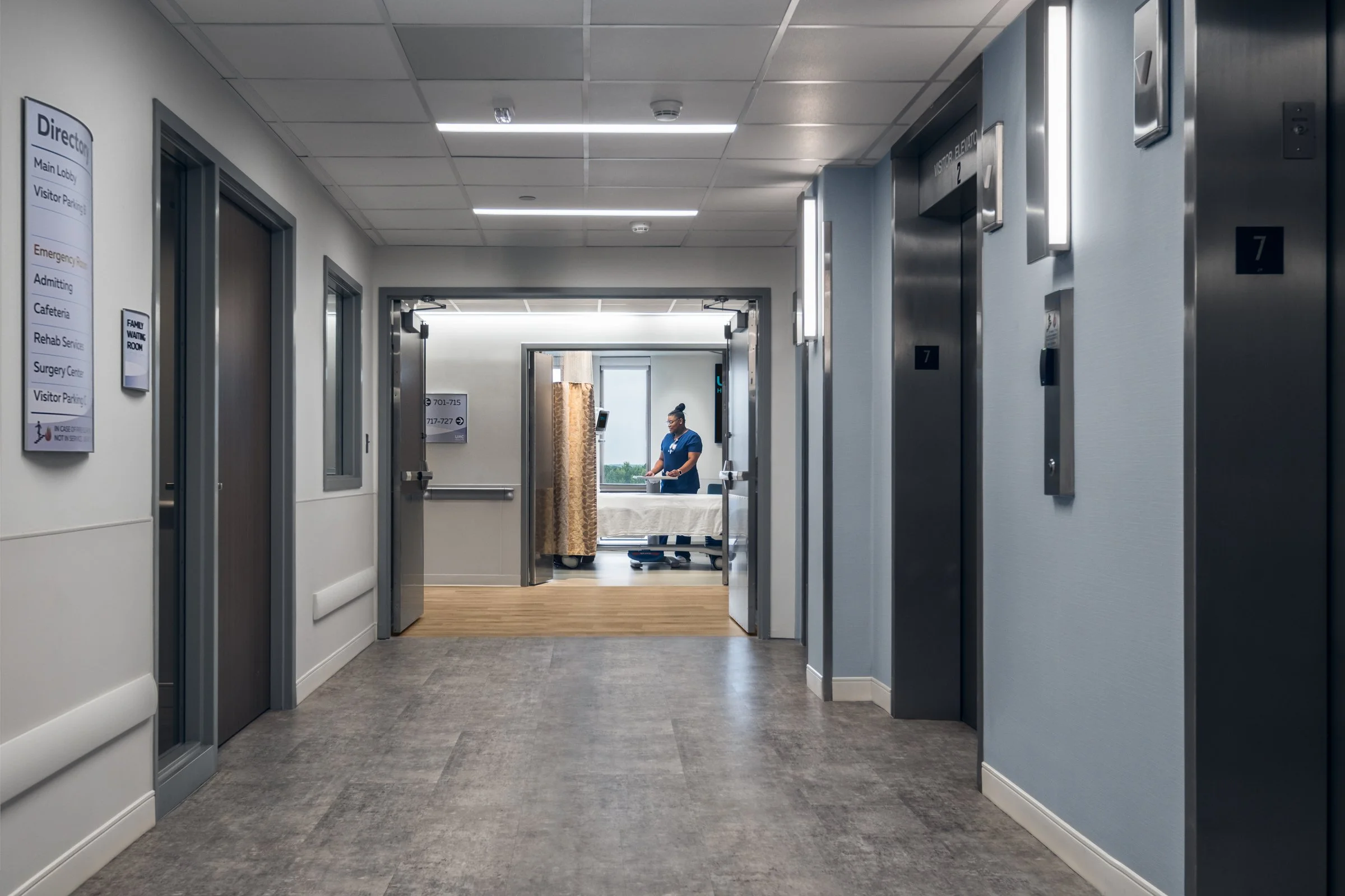 Surgical suite at Wayne Healthcare UNC, featuring advanced medical equipment and sterile environment.