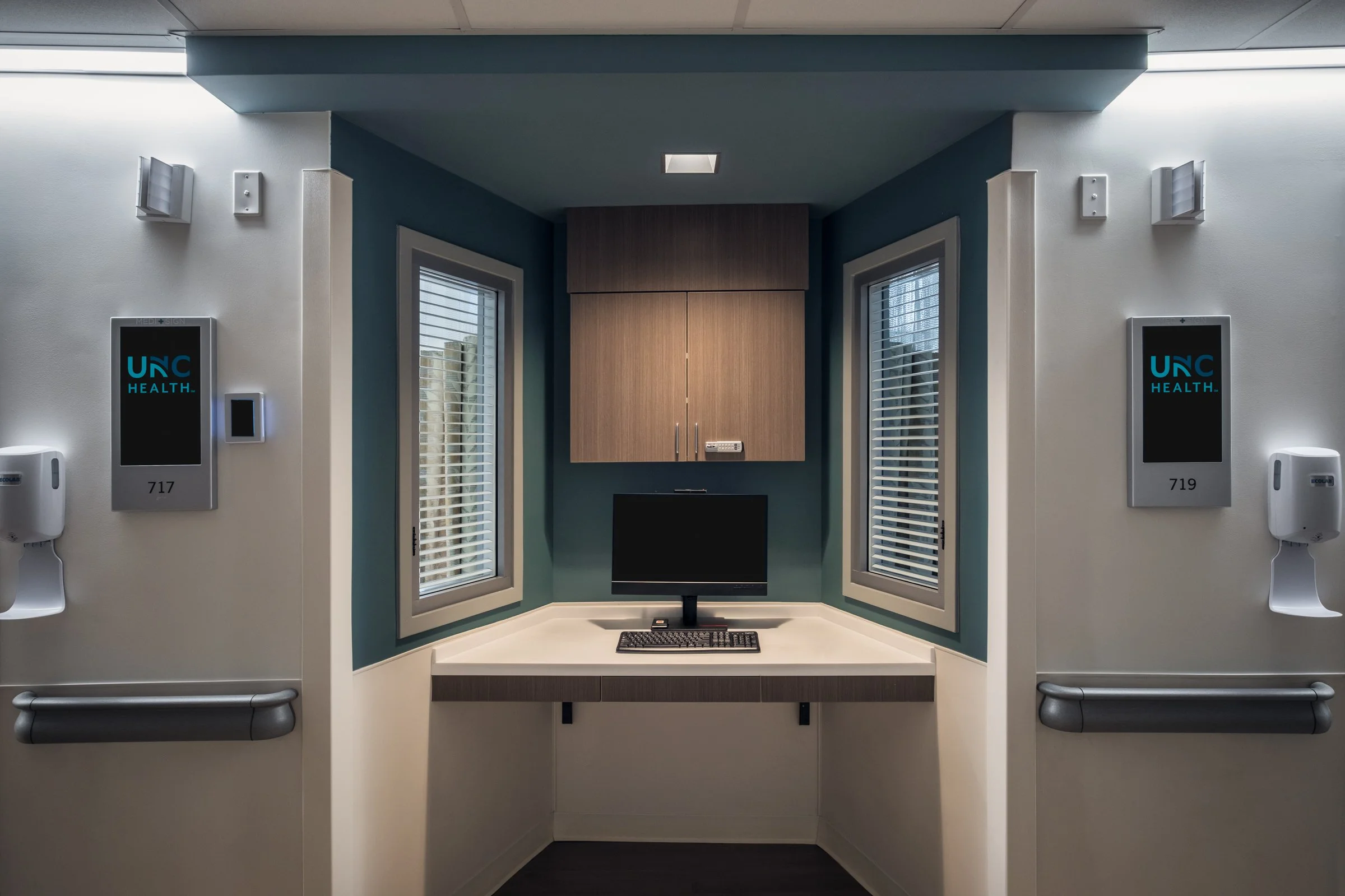 Sustainable design element at Wayne Healthcare UNC, showcasing eco-friendly materials and energy-efficient features.