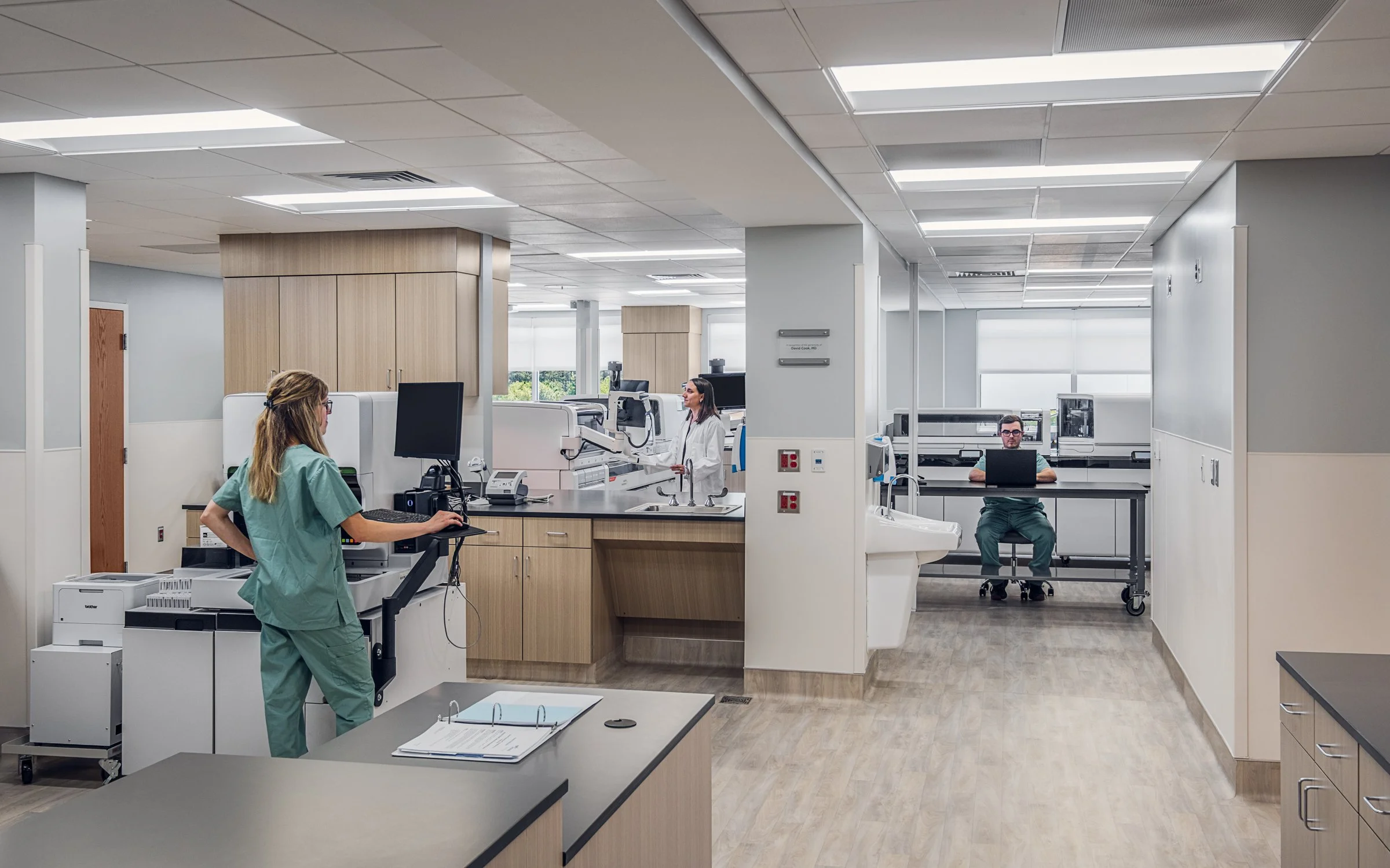Interior view at UNC Health Caldwell, highlighting modern design, function, and staff dining area.