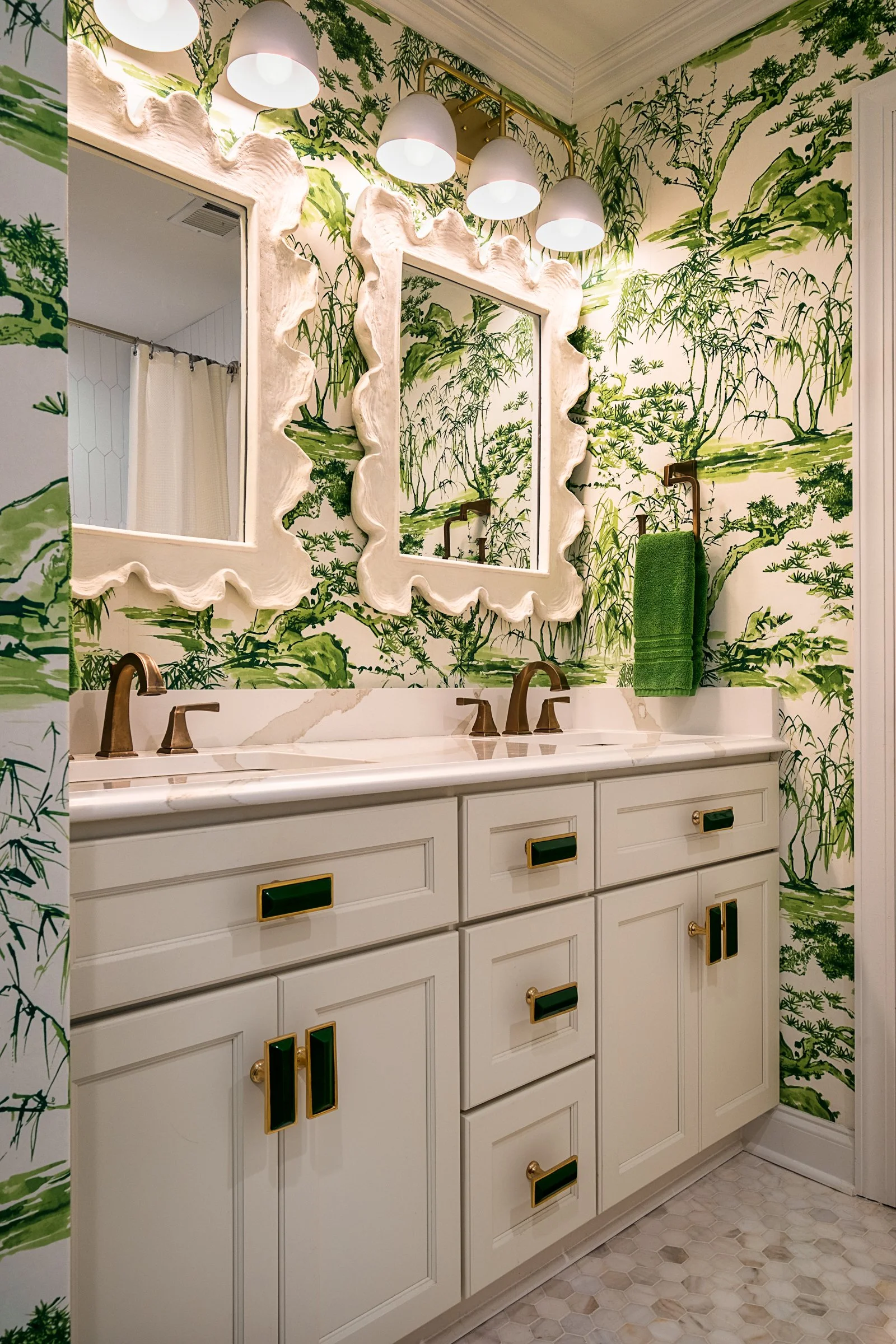 Bardi Designs  luxury residential interior design project featuring a custom kitchen renovation, high-end cabinetry and millwork, detailed tilework, beautifully designed bathrooms, living spaces, and a beautiful study, photographed by Lange Photo Stu
