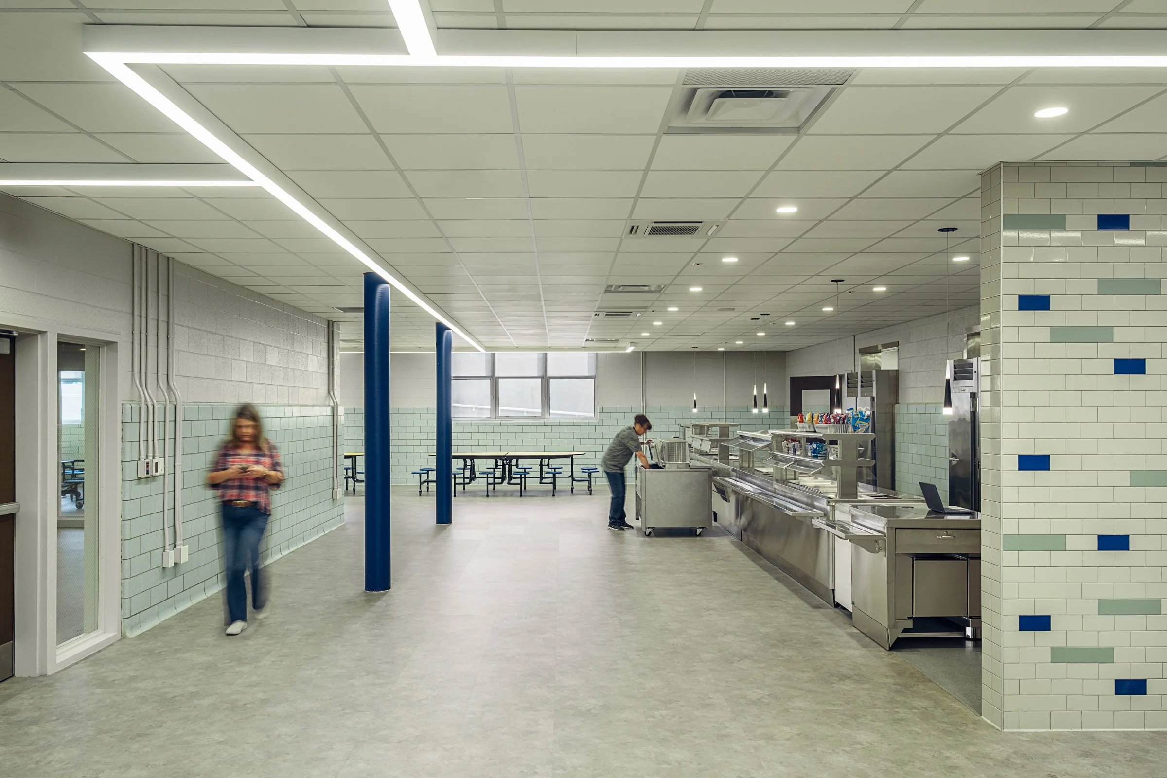 Interior view at Tri-cities Christian academy, highlighting [space/design feature] and the renovated student living environment. Completed by Johnson Architectue and photographed by Lange Photo Studio. 