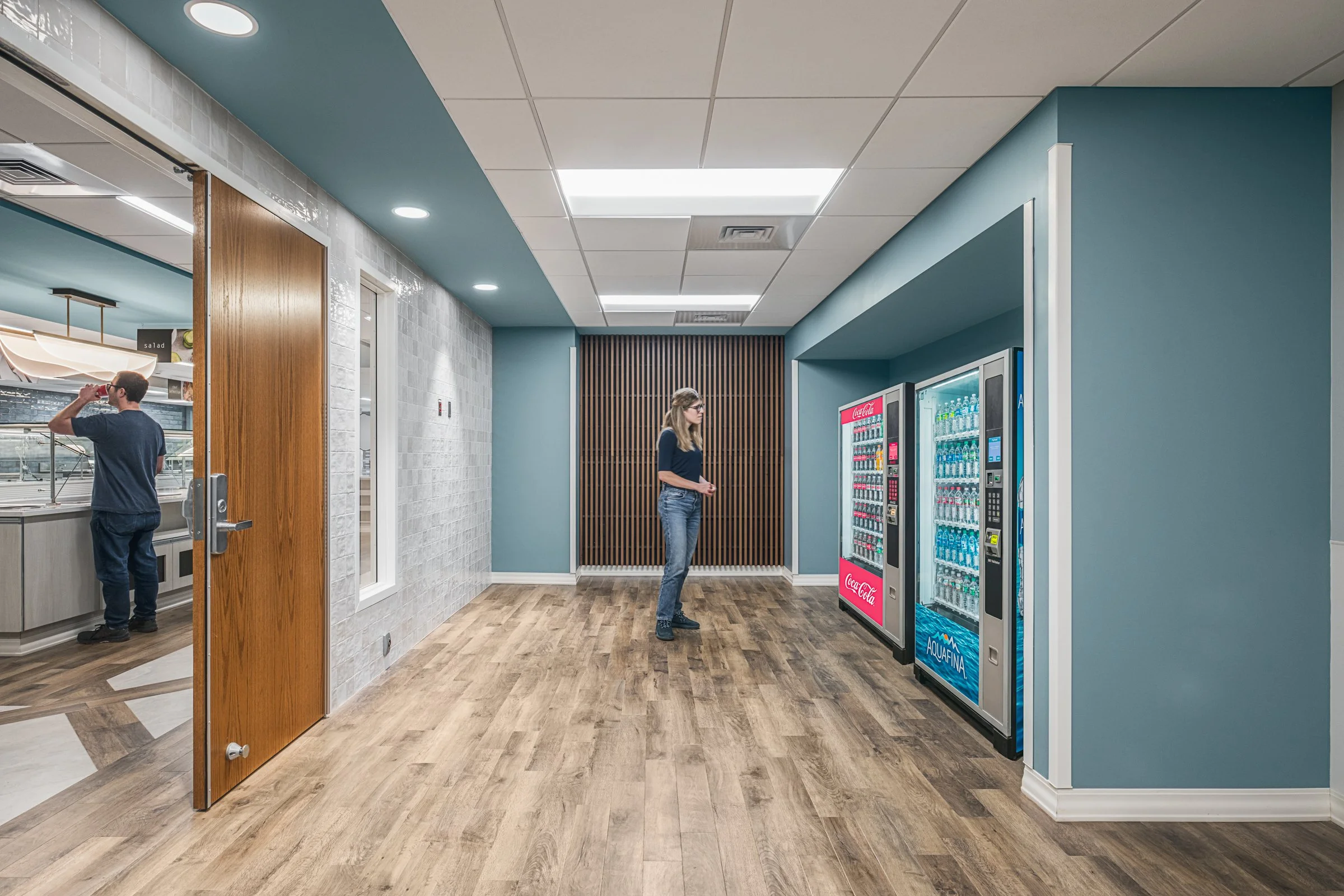 Interior view at UNC Health Caldwell, highlighting modern design, function, and staff dining area.
