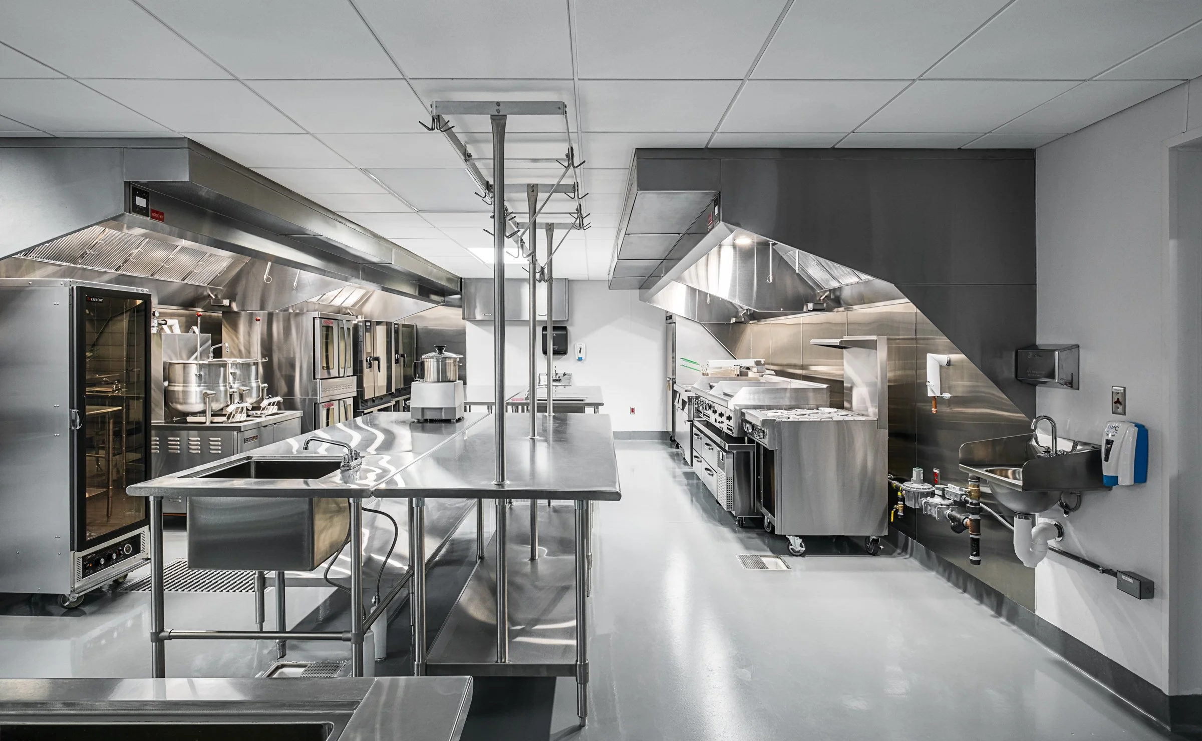 Interior view at UNC Health Caldwell, highlighting modern design, function, and staff kitchen area.