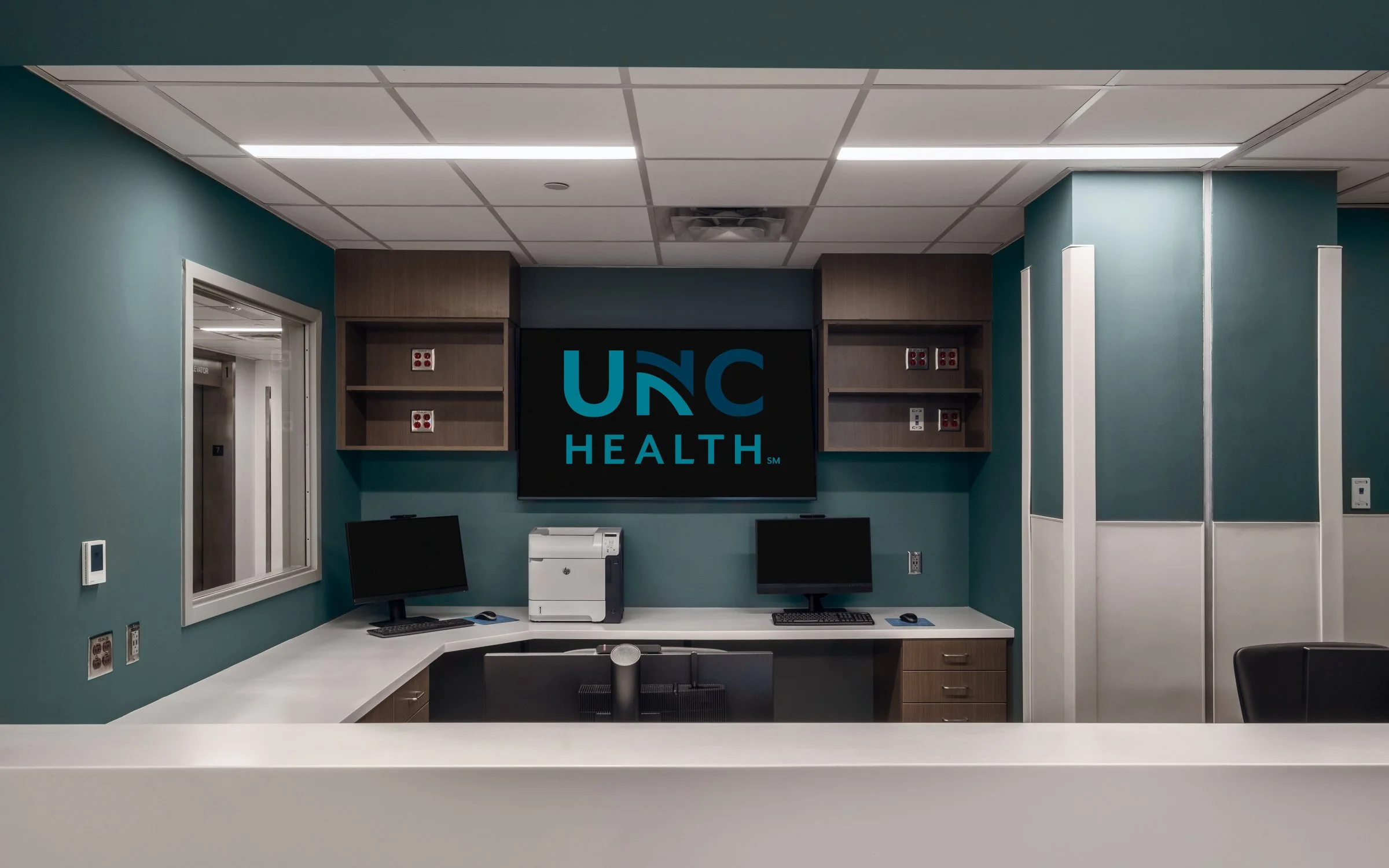 Sustainable design element at Wayne Healthcare UNC, showcasing eco-friendly materials and energy-efficient features.