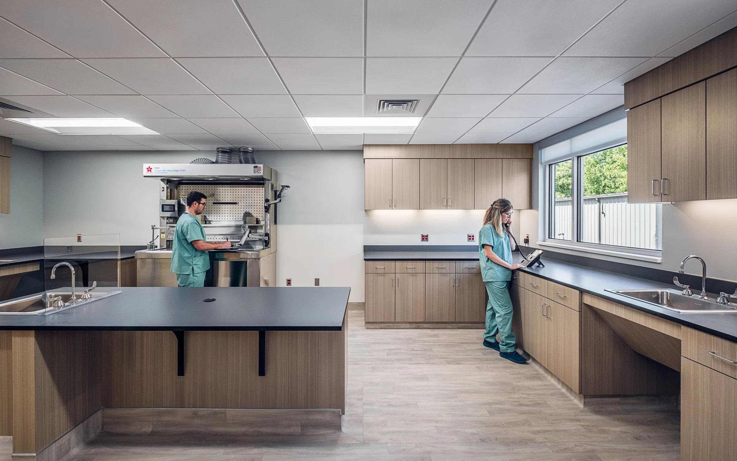 Interior view at Atrium Health Wake Forest, highlighting modern design, function, and sophisticated equipment. 