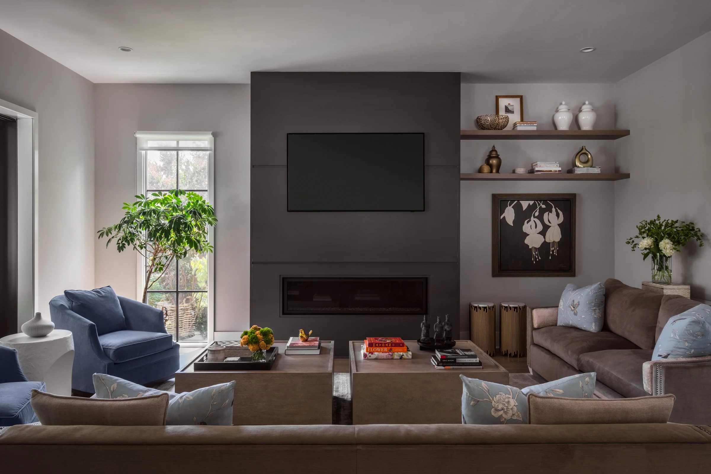 Architectural and design photography of TK Design Group living room, showcasing interior design.  