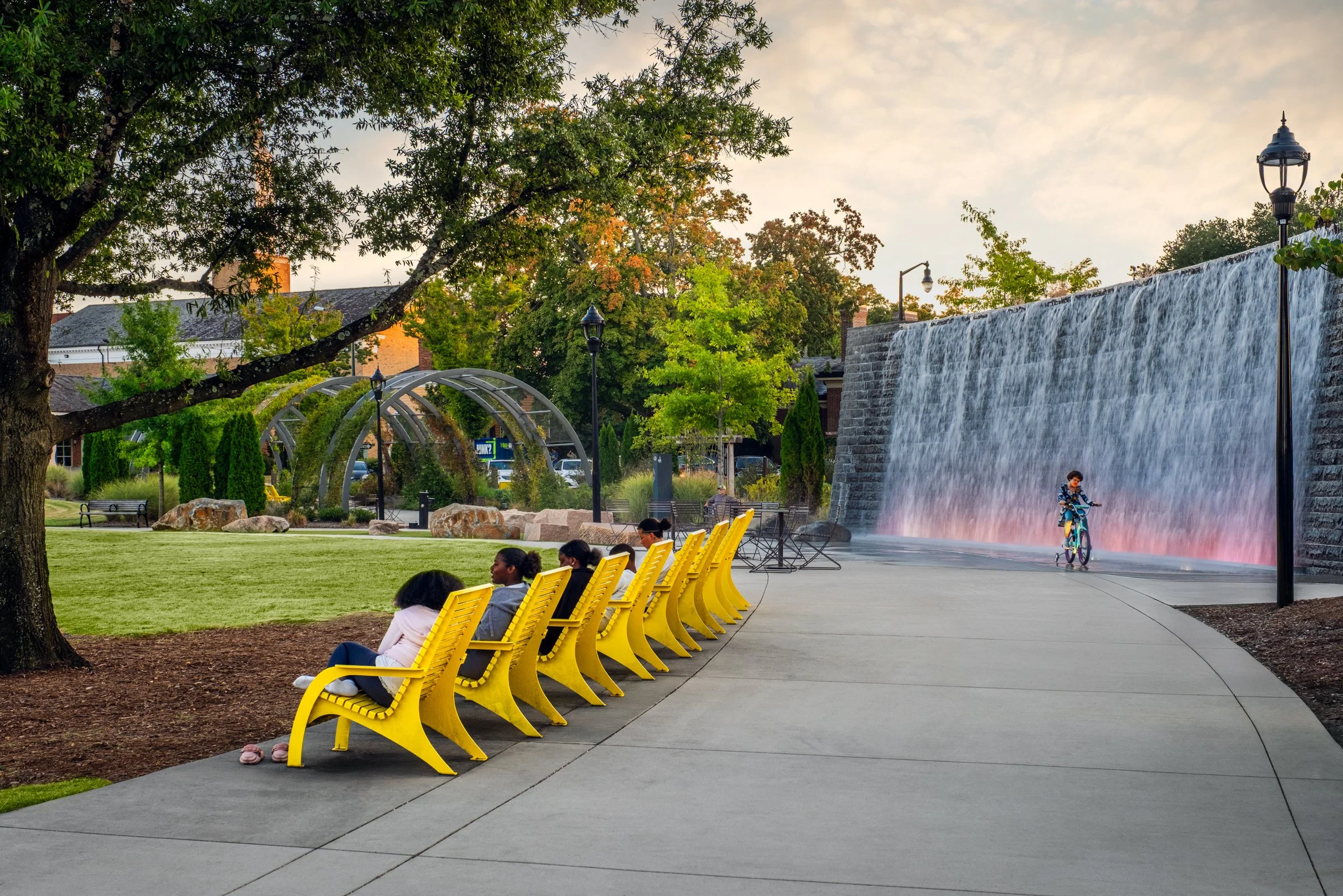 Beltower Green designed by Cooper Carry & LandDesign in Sailsbury, NC, photographed by Lange Photo Studio. 