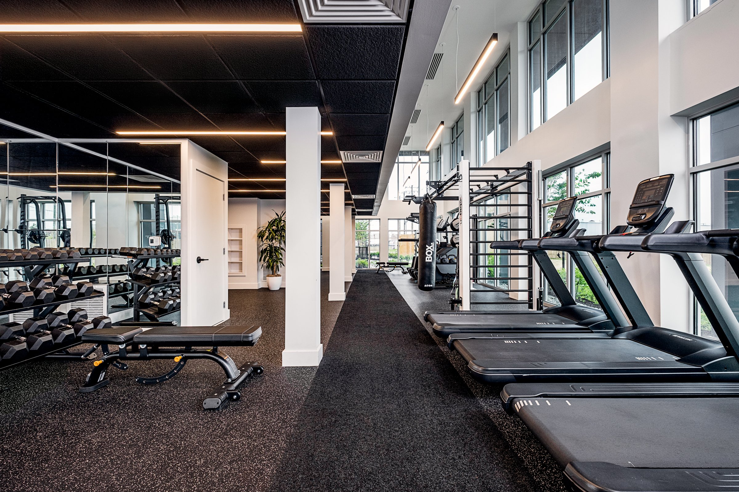 Architectural photography by Paul Lange of Lange Photo Studio, showcasing The Guild in Richmond, VA. The series captures the building's modern design, vibrant communal spaces, rooftop lounge, resort-style pool, highlighting the dynamic living experie