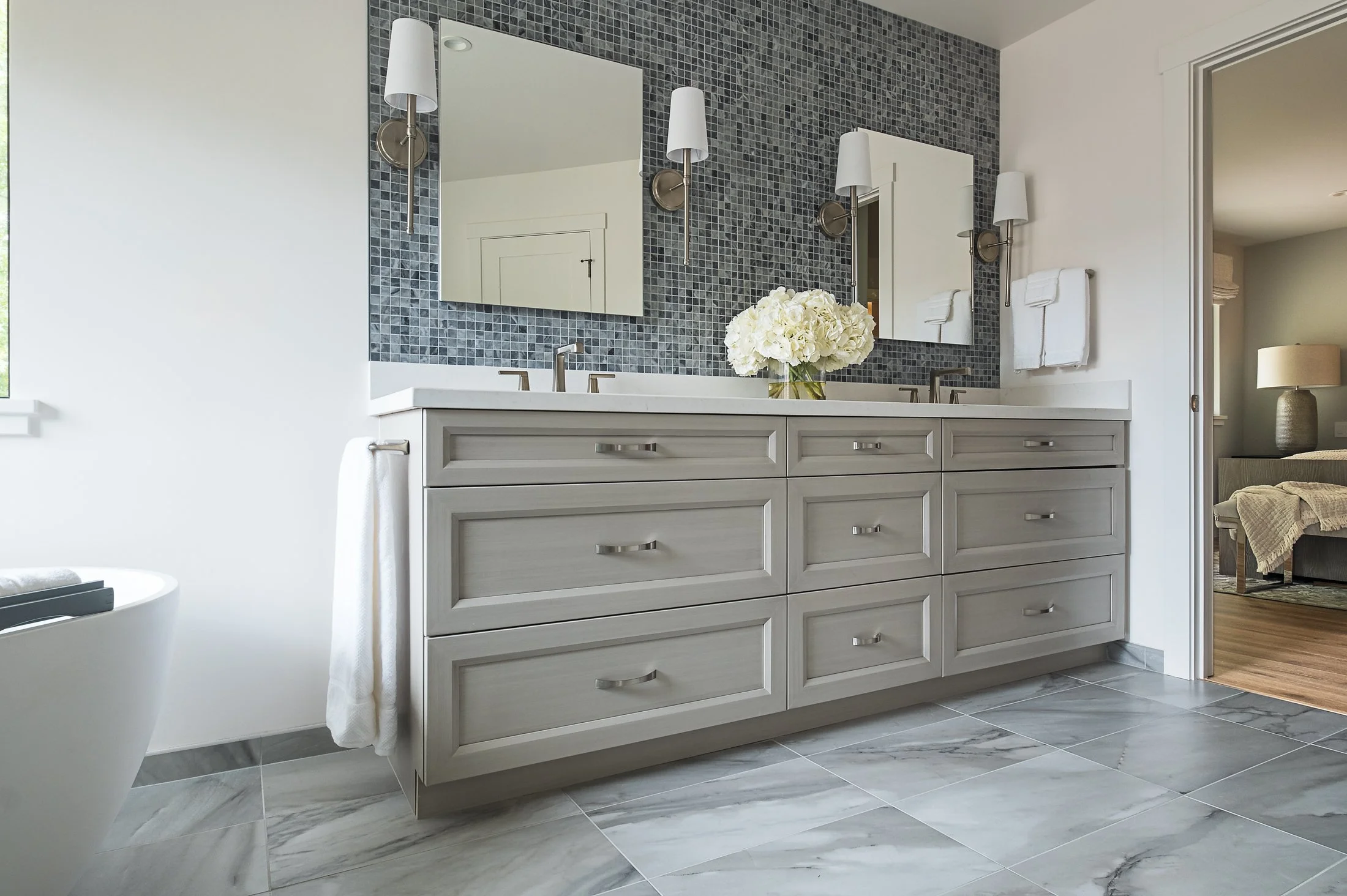 Bathroom interior design by Marie Lyall – captured by Lange Photo Studio