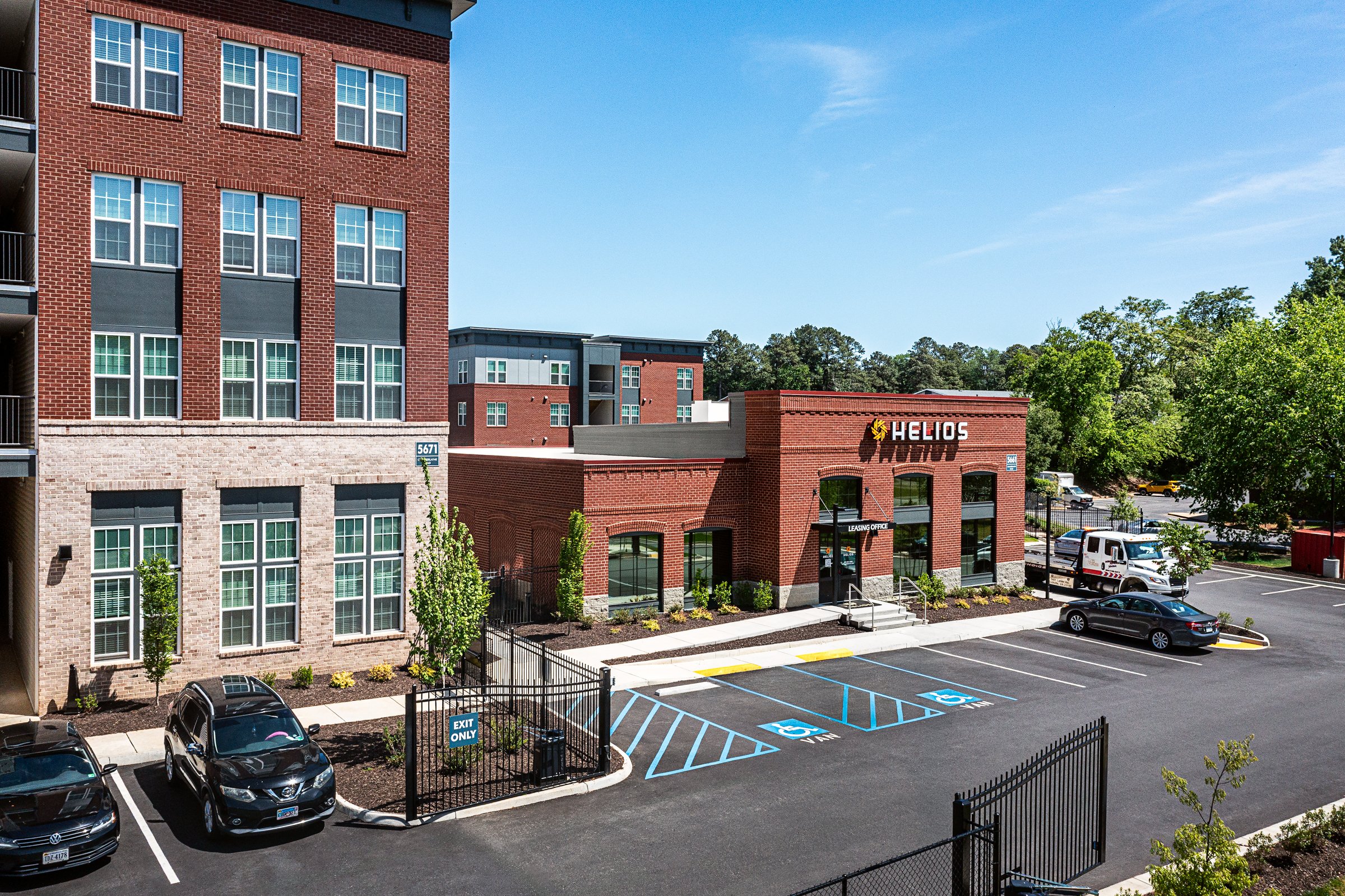Architectural photography by Paul Lange of Lange Photo Studio, showcasing Helios Apartments in Richmond, VA. The series captures the building's modern design, vibrant communal spaces, rooftop lounge, resort-style pool, highlighting the dynamic living