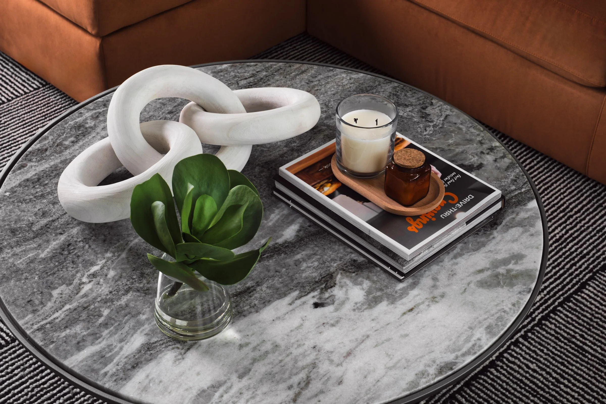 Architectural and design photography of TK Design Group living room, detail shot, showcasing interior design.  