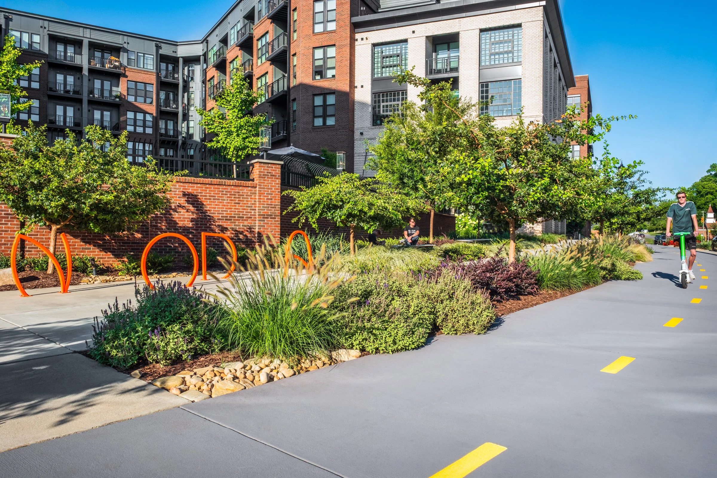 Architectural and landscape photography of Camden NODA highlighting exterior design and functional spaces.