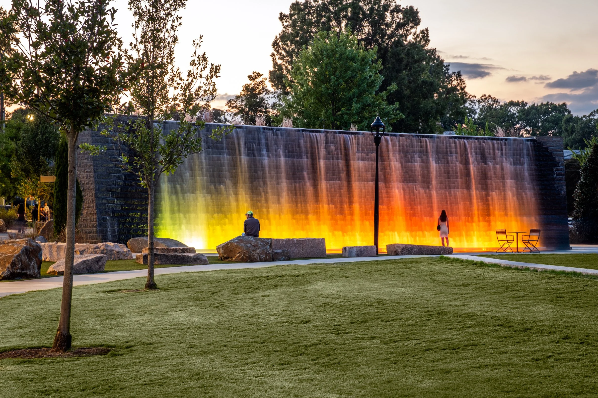 Belltower Green in Salisbury, NC highlighting its modern architecture, public use, and urban setting. Created by Lange Photo Studio.