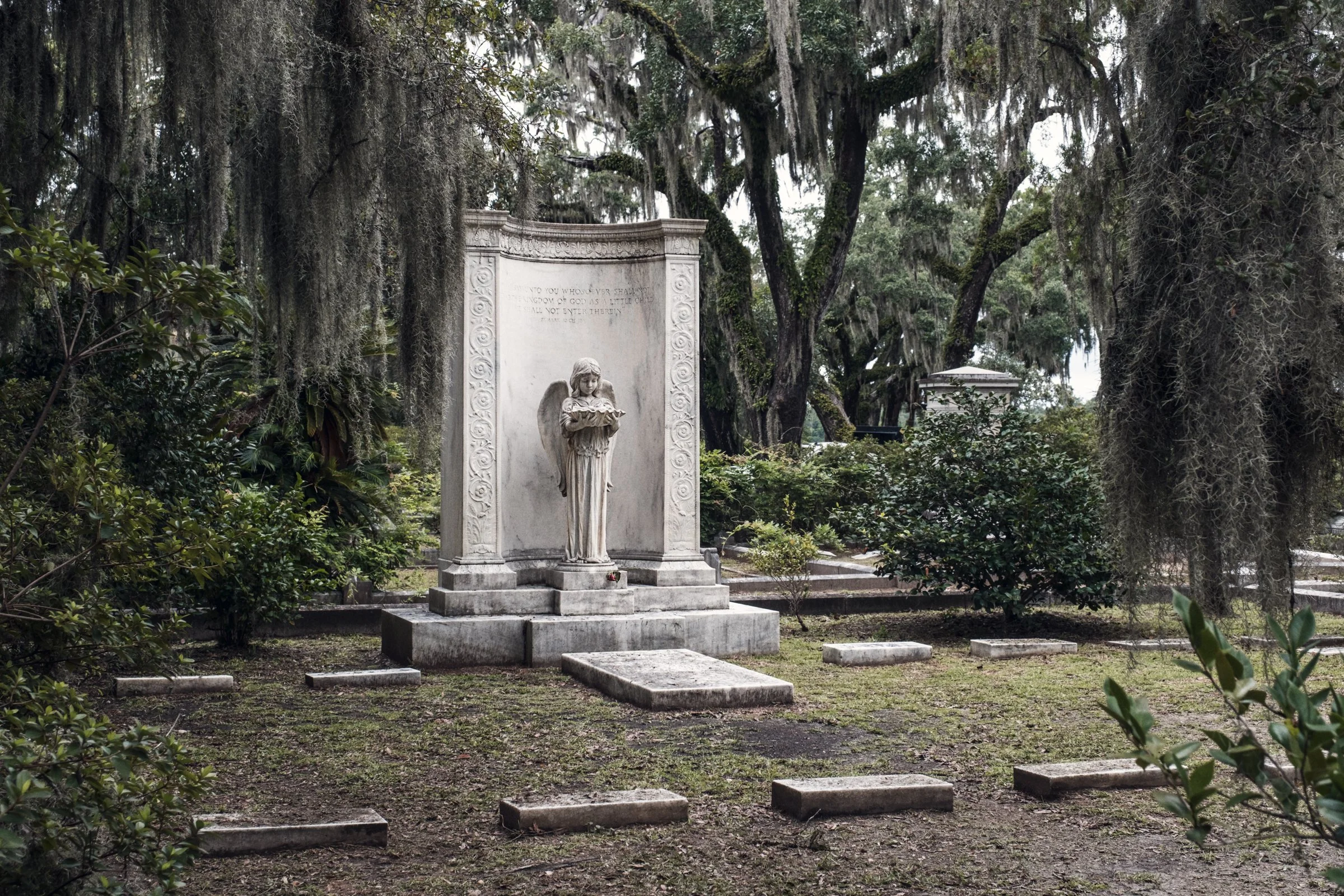 Colonial Park Cemetery, Laurel Grove Cemetery, Bonaventure Cemetery, gravestones, statues, Intimate Moments Within Savannah's Historic Cemeteries