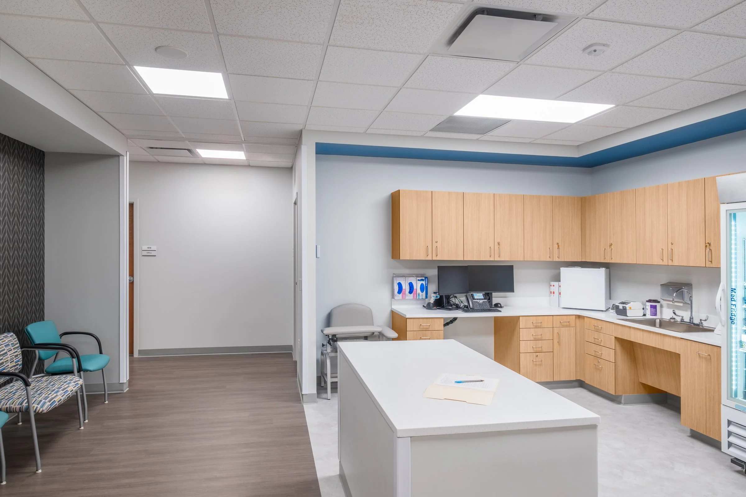 Atrium Health Clinic in Charlotte, NC – architectural photography by Lange Photo Studio featuring design by Neighboring Concepts