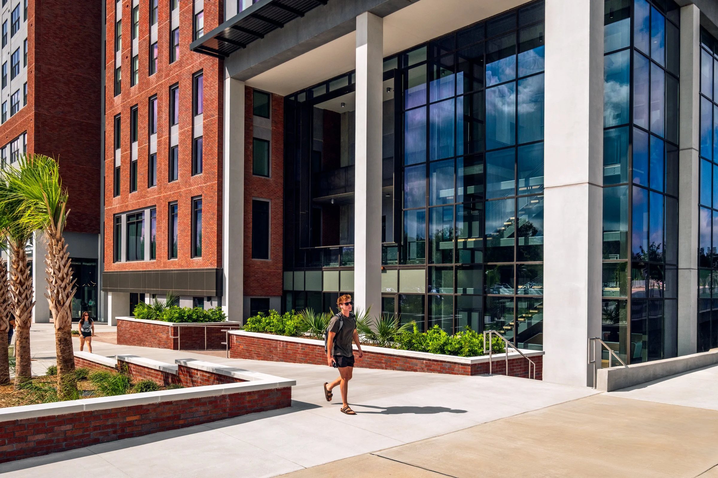 Architectural and lifestyle photography by Paul Lange of Lange Photo Studio, showcasing Gateway 737, a 940-bed student housing community near the University of South Carolina. The series captures the building's modern design, vibrant communal spaces,