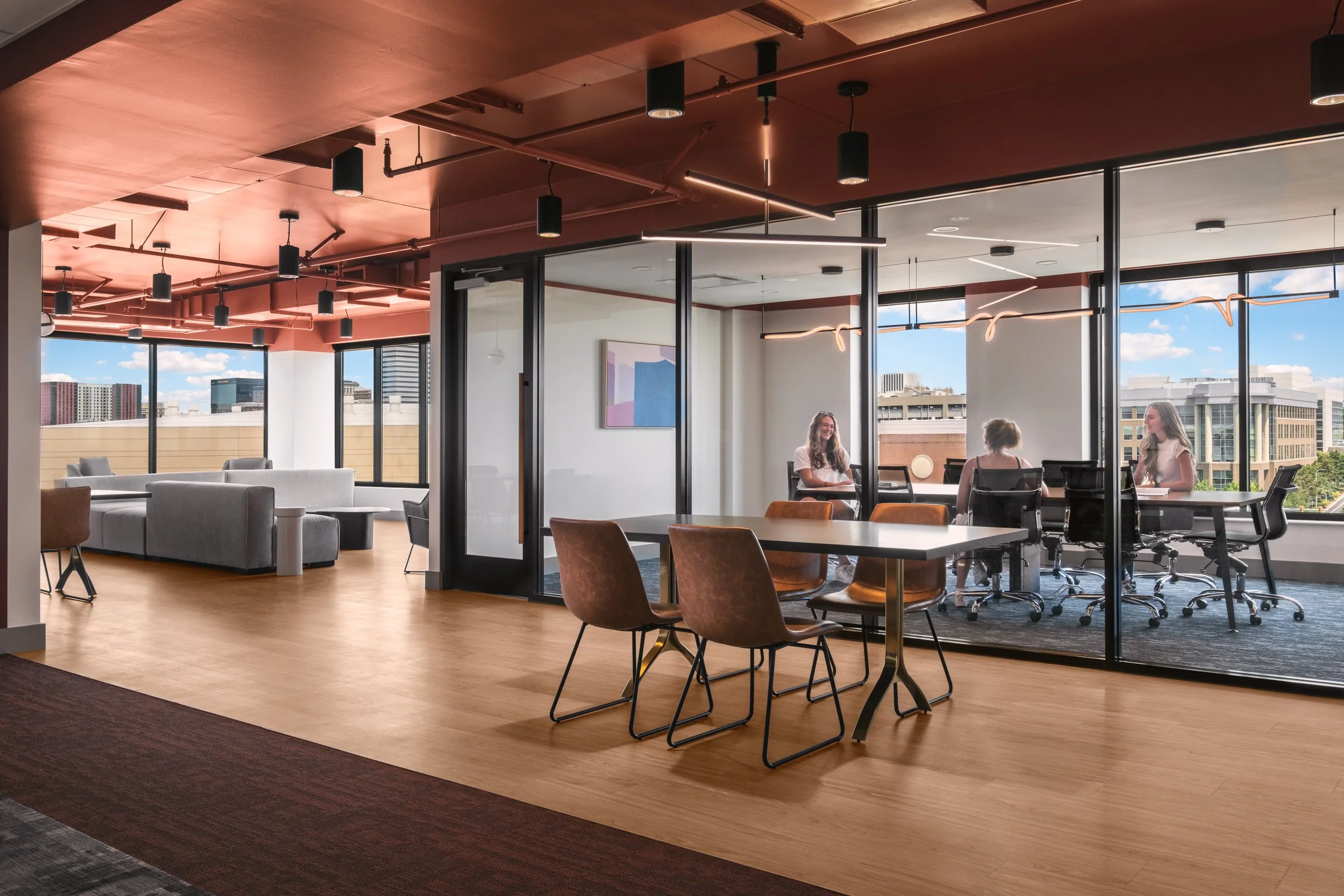 Architectural and lifestyle photography by Paul Lange of Lange Photo Studio, showcasing Gateway 737, a 940-bed student housing community near the University of South Carolina. The series captures the building's modern design, vibrant communal spaces,