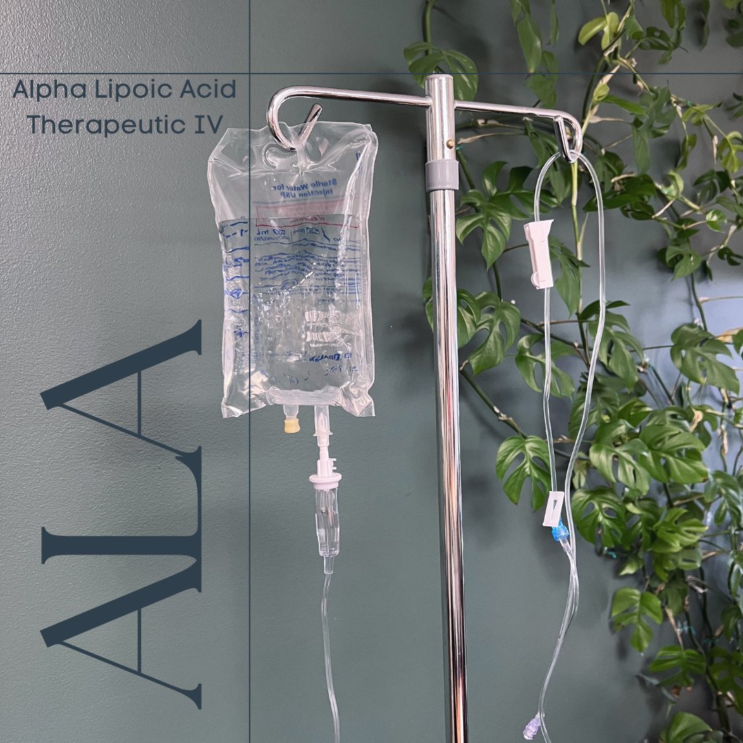 Alpha Lipoic Acid (ALA) IV therapy 🌿💧⁠
⁠
This powerful treatment provides antioxidant protection to fight free radicals, boosting your immune system and protecting your cells. Feel more energized, improve your body's natural detox processes, and su