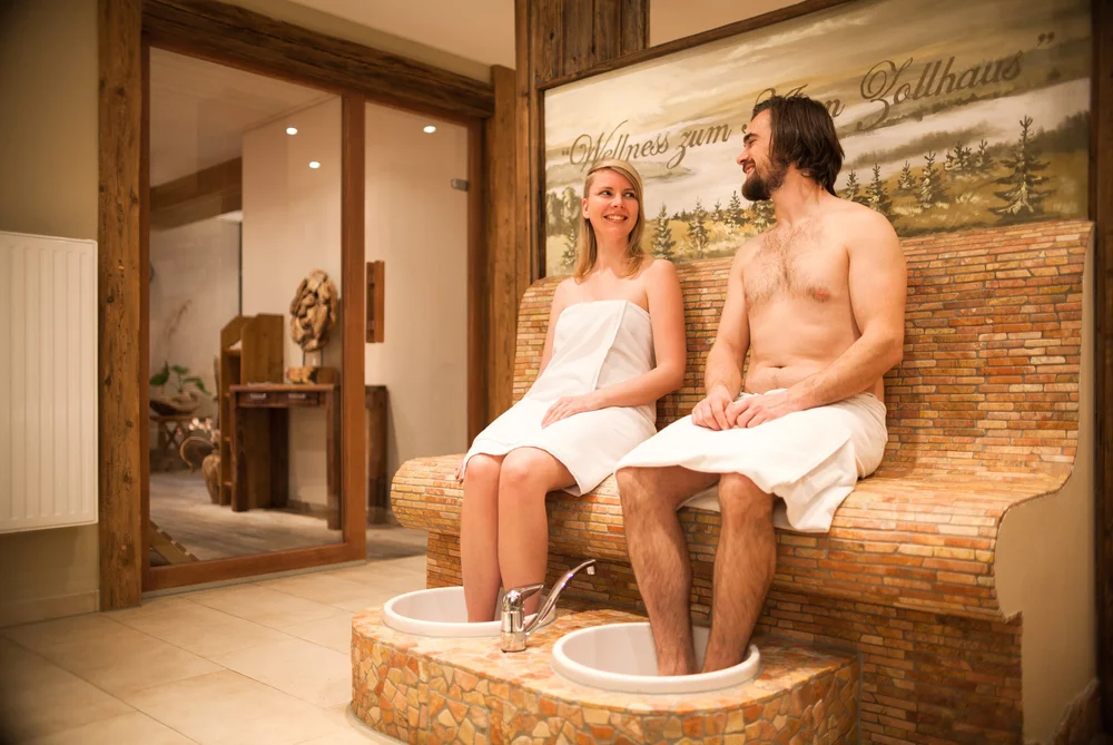 Paar in der Sauna