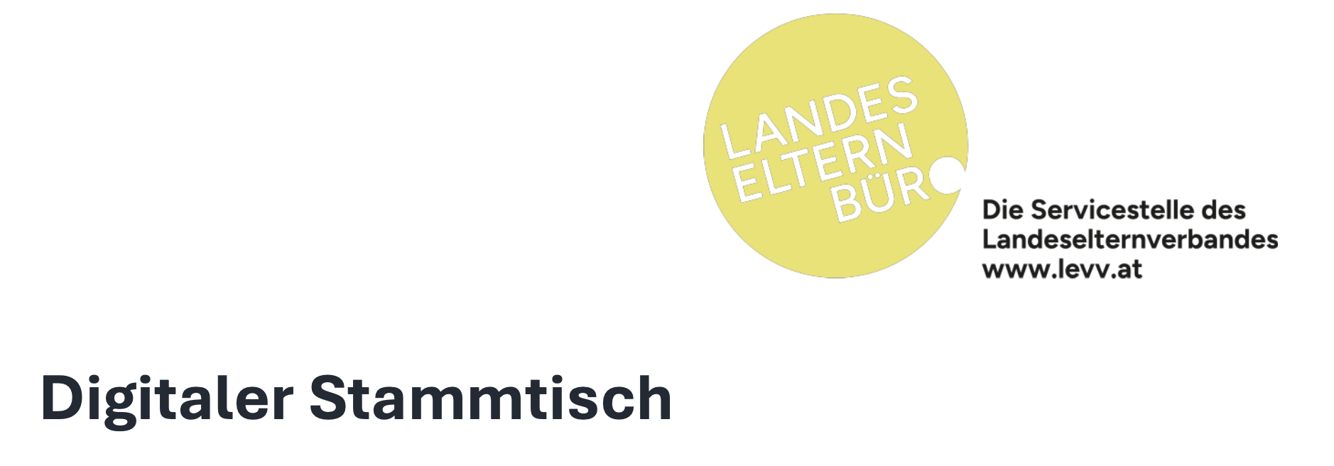Einladung zum Digitalen Stammtisch des Landeselternverbandes Vorarlberg
