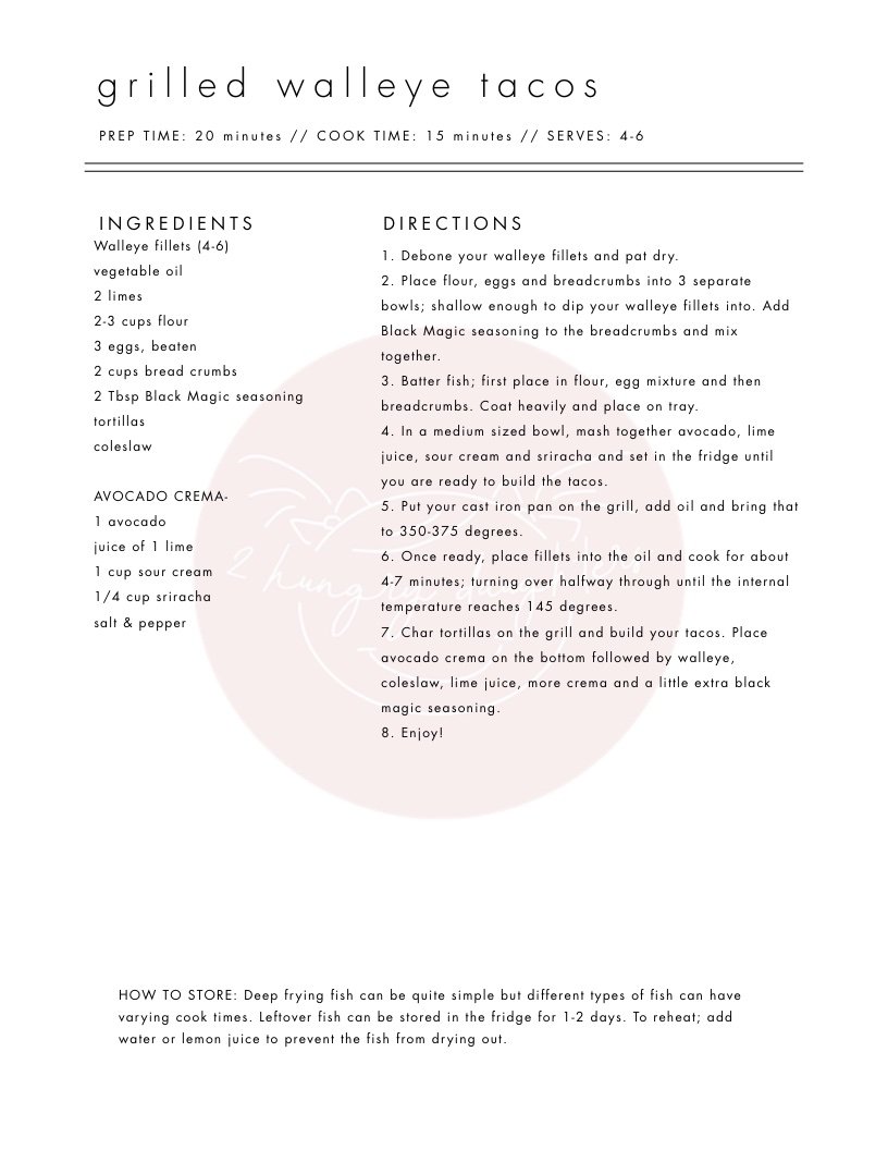 Grilled Walleye Tacos — 2hungrydaughters