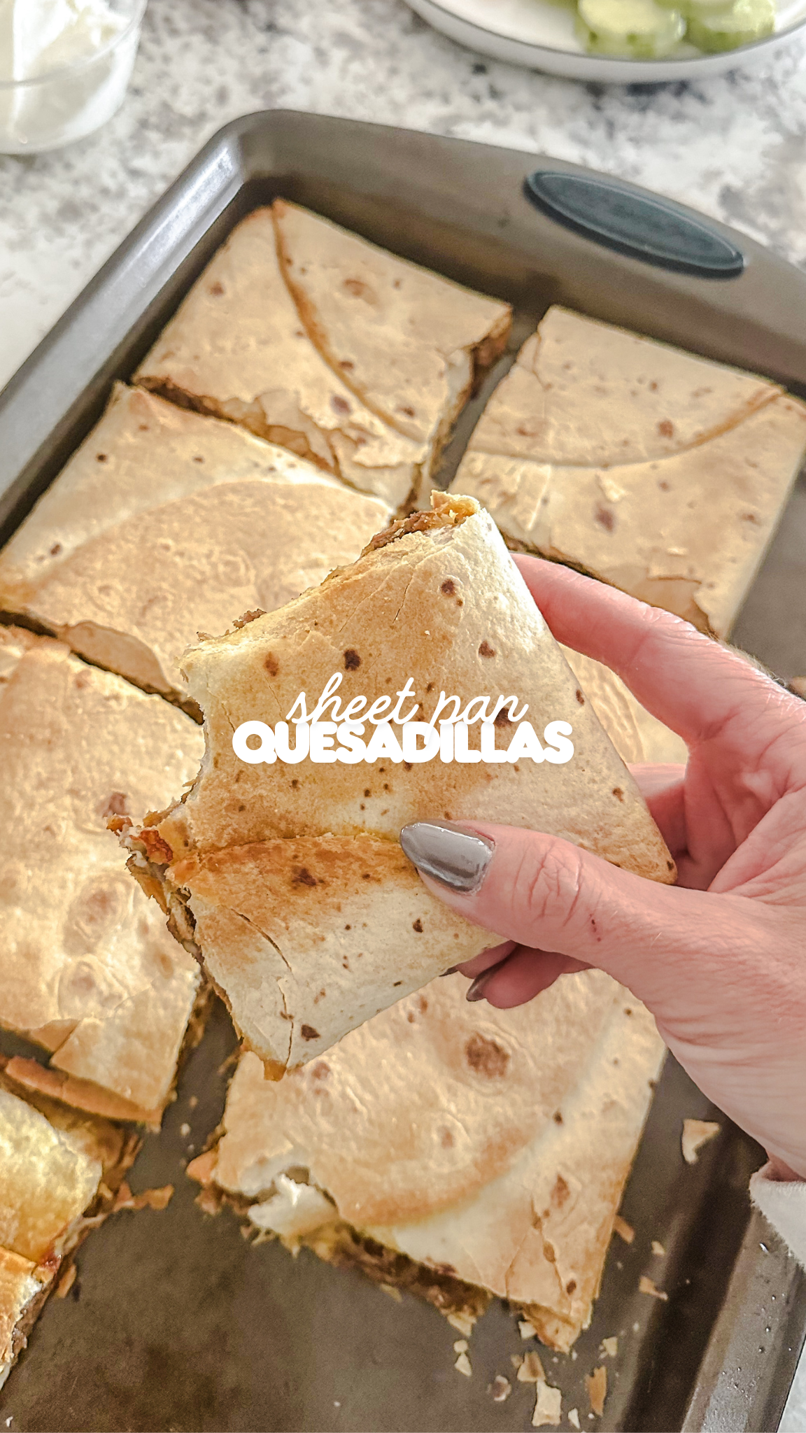 sheet pan quesadillas