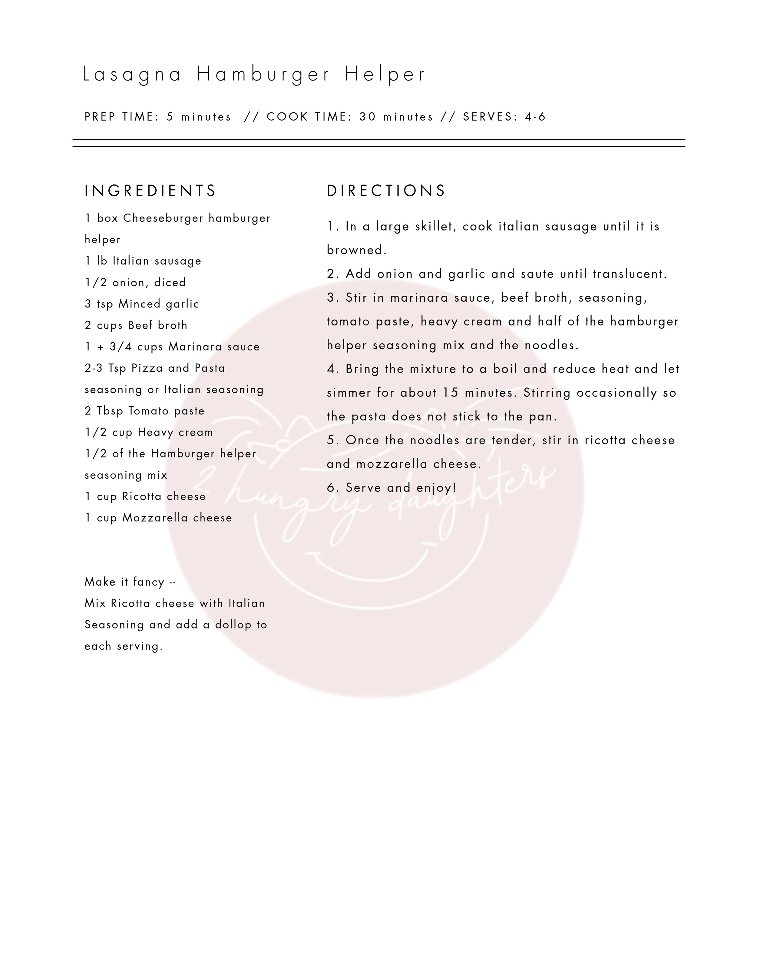 lasagna hamburger helper