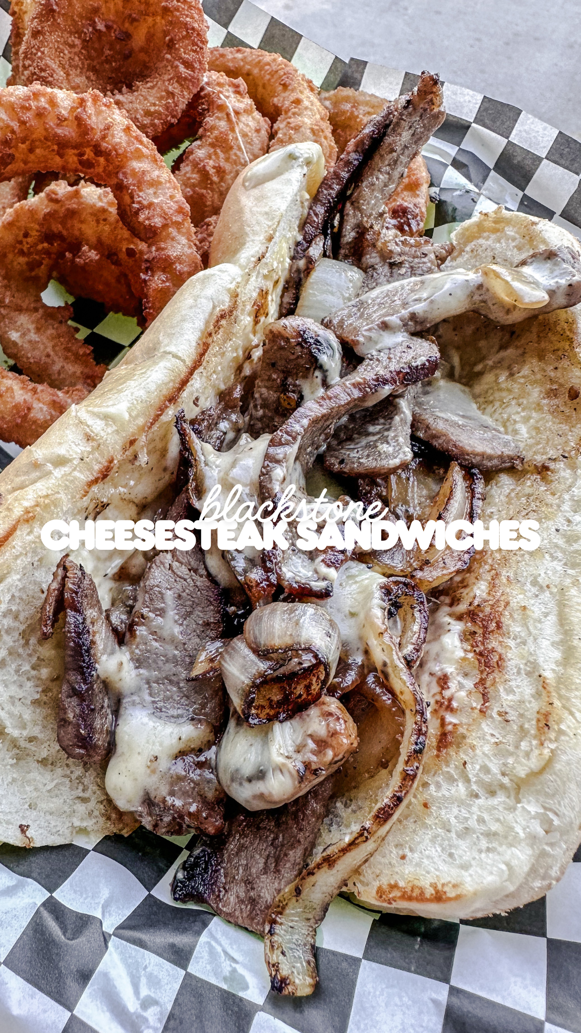 blackstone cheesesteak sandwiches