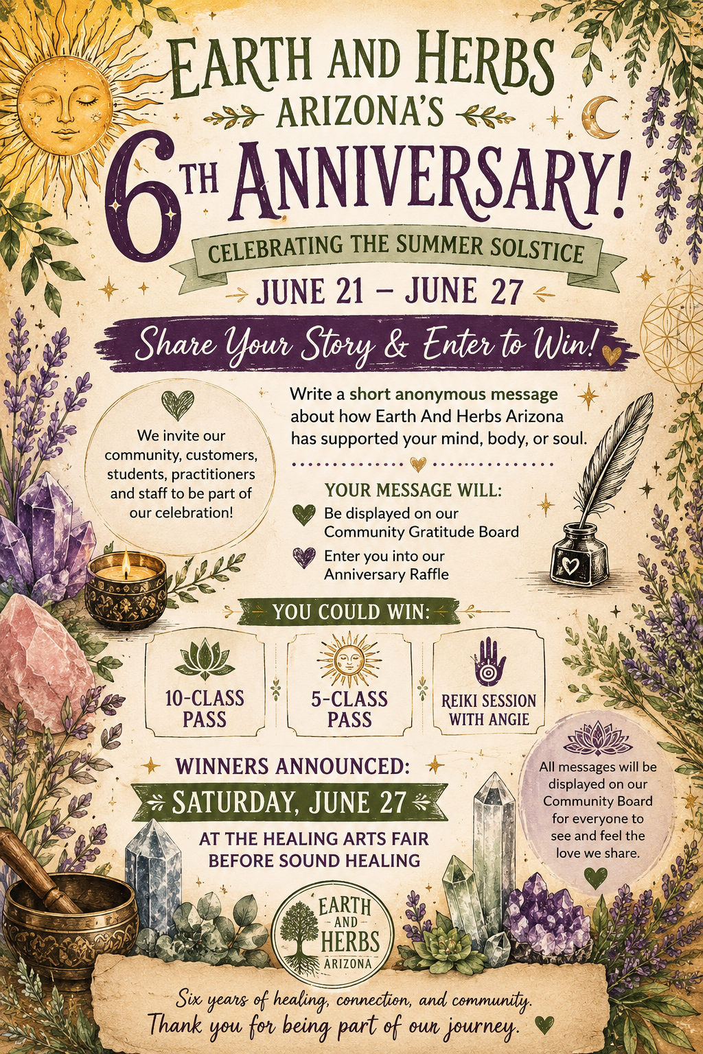  6th Anniversary &amp; Raffle of Earth And Herbs Arizona