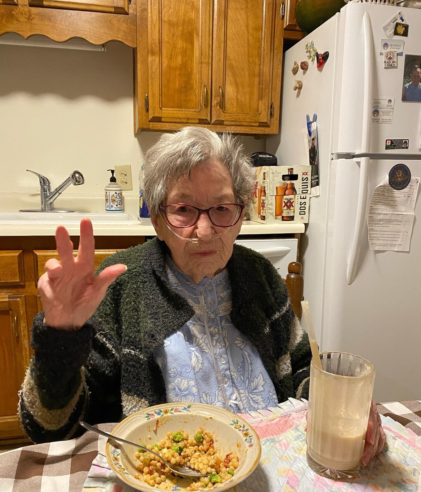 When she woke up, she told the caregiver she only wanted a snack so she could eat dinner with me 😊I may have needed to feed her tonight, but at least she was excited to see me!!!