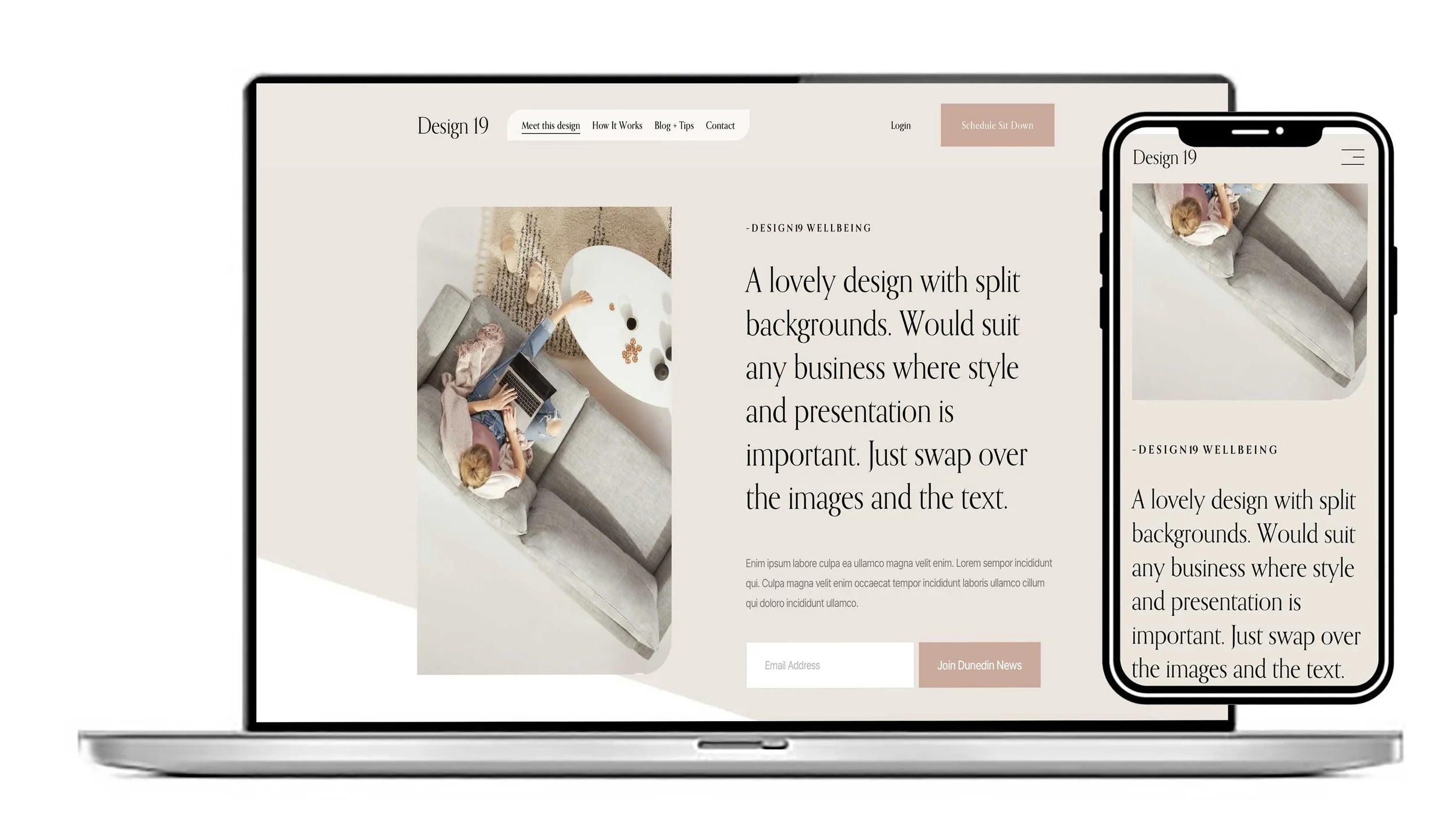Squarespace website template design 19. For a stylish coaching, wellbeing or lifestyle brand