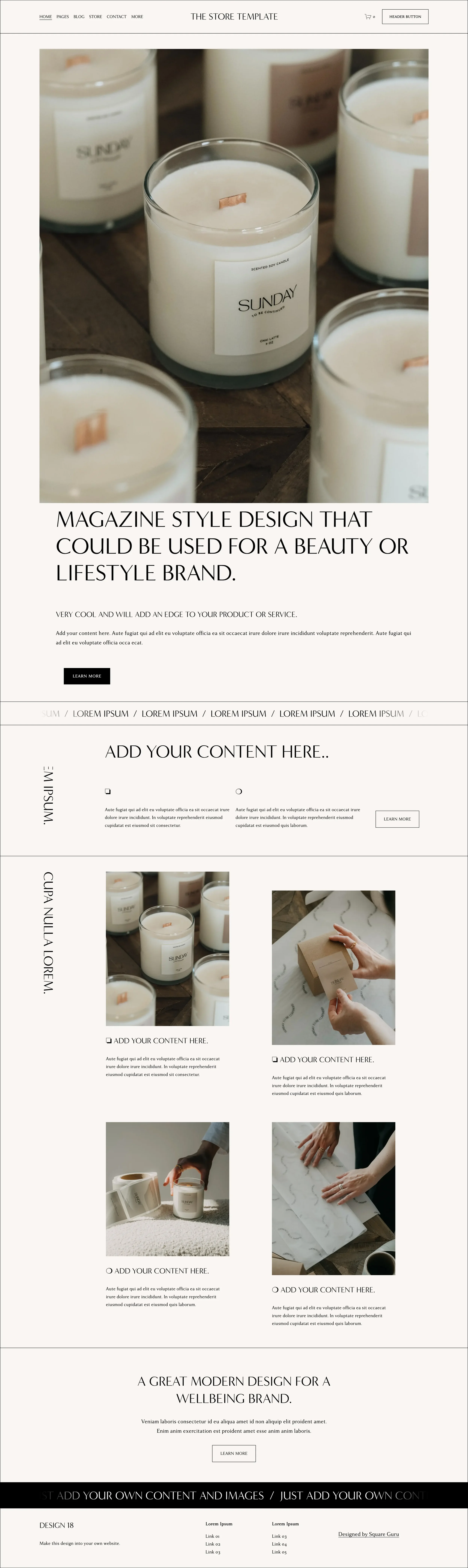 The Store - Squarespace website template for a shop, beauty, or fashion business that sells products or online store.