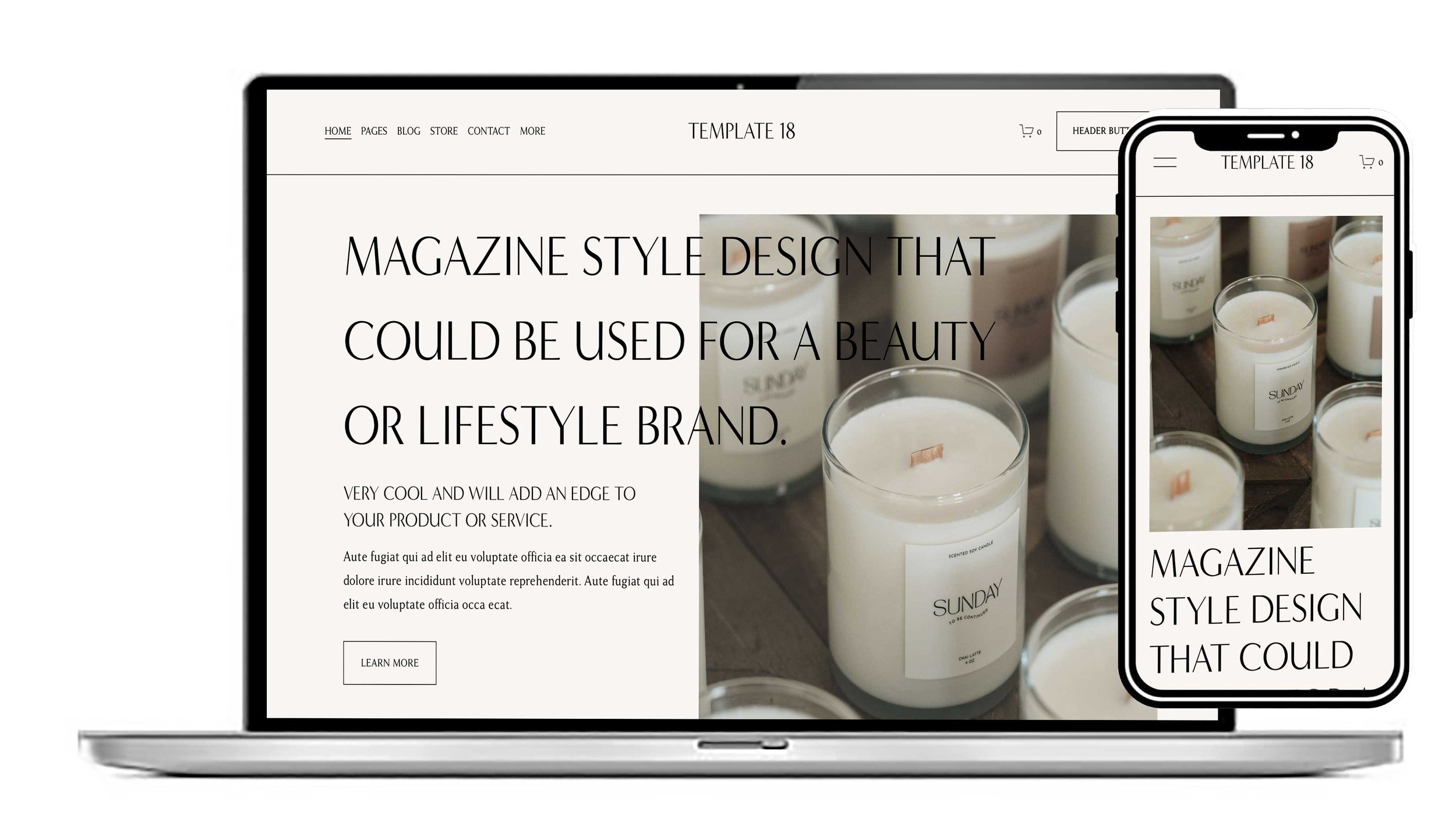 Website design and shop for a sophisticated brand